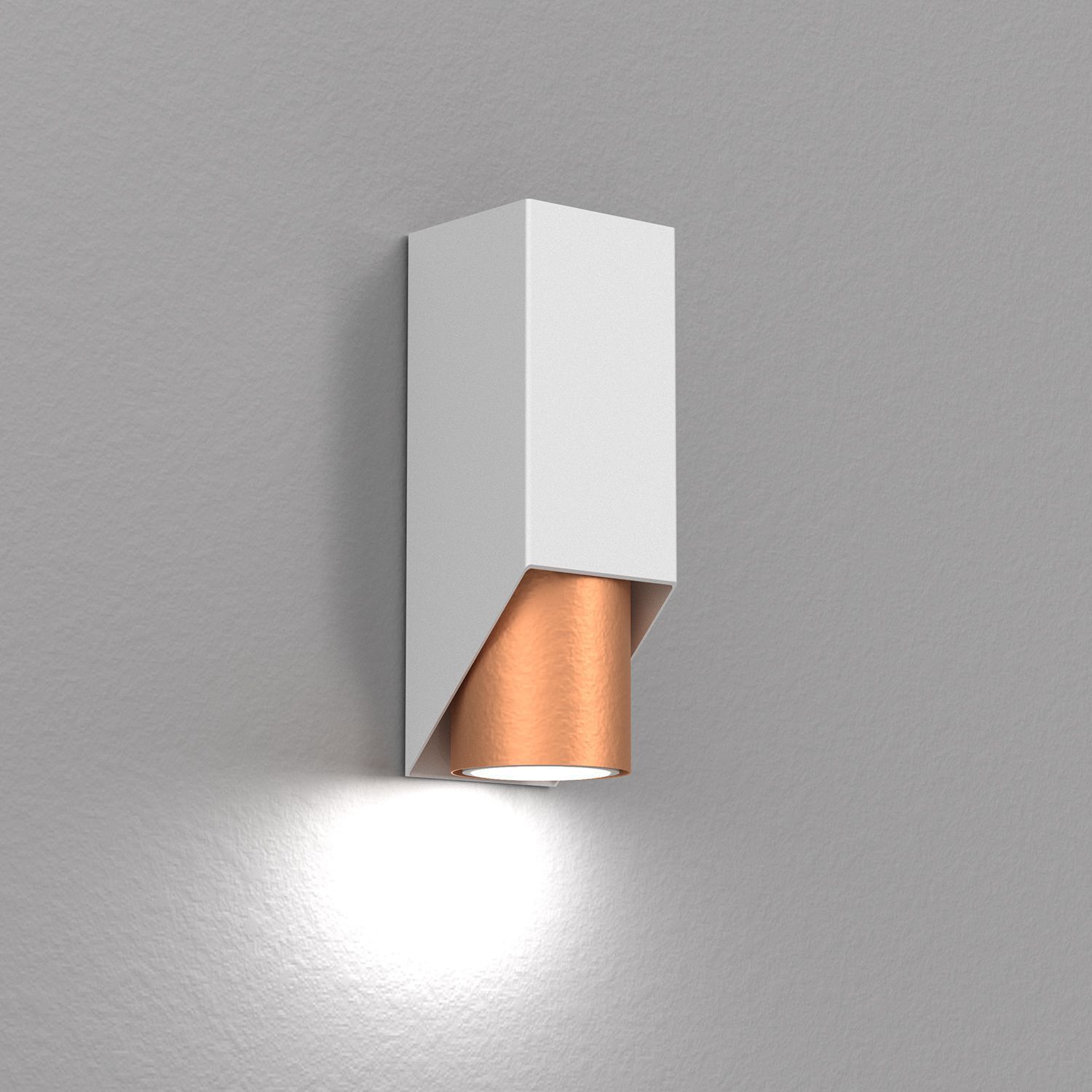 Applique Métal Blanc Cuivre L:6 cm élégamment accentué