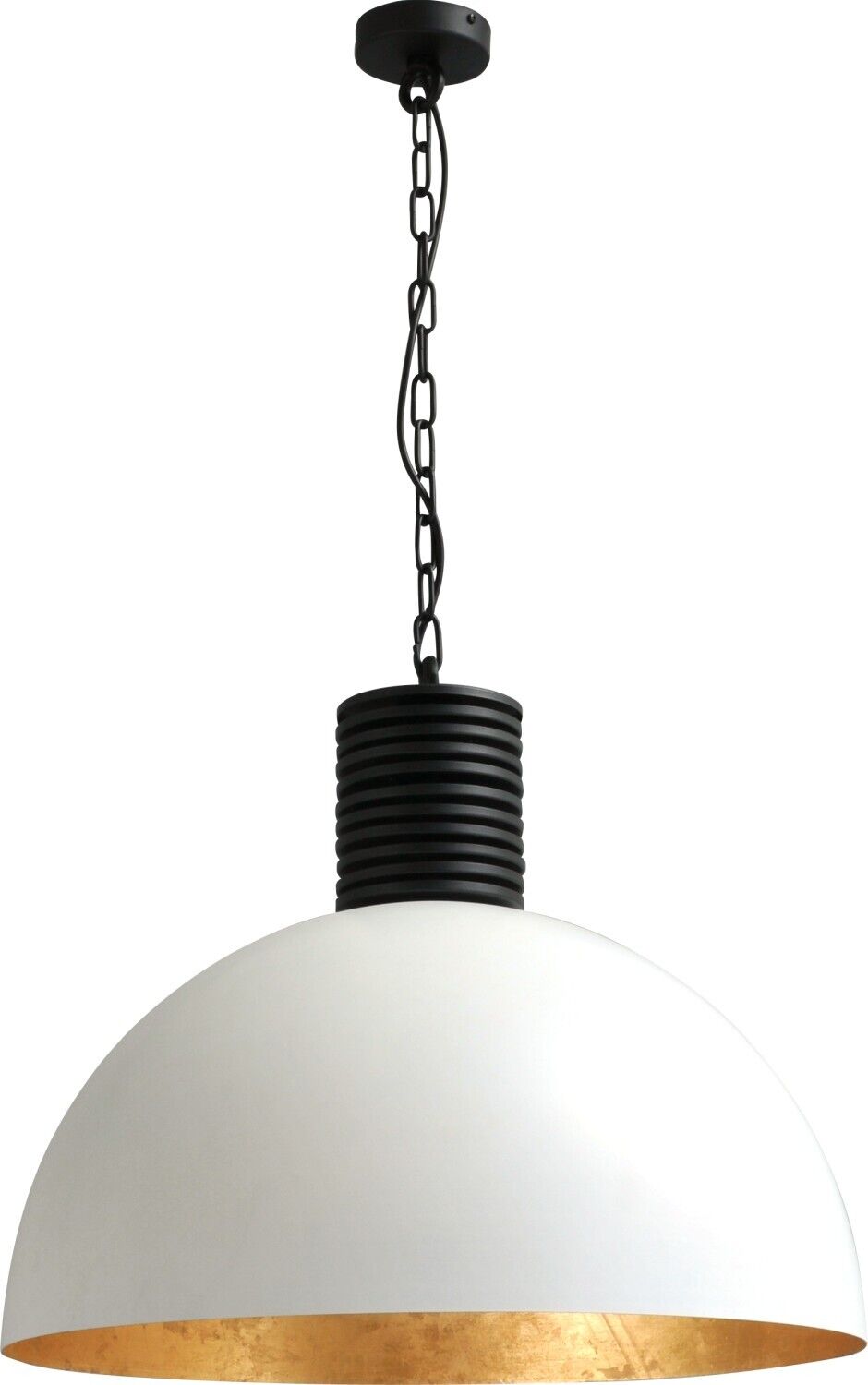 Suspension industrielle blanc or grand Ø60cm LARINO