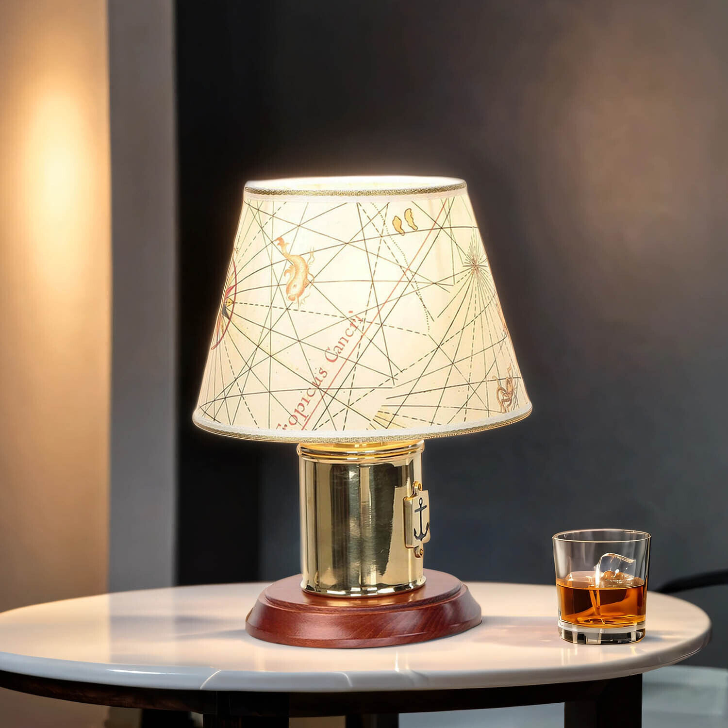 Lampe de table laiton Maritim H:30cm extravagant