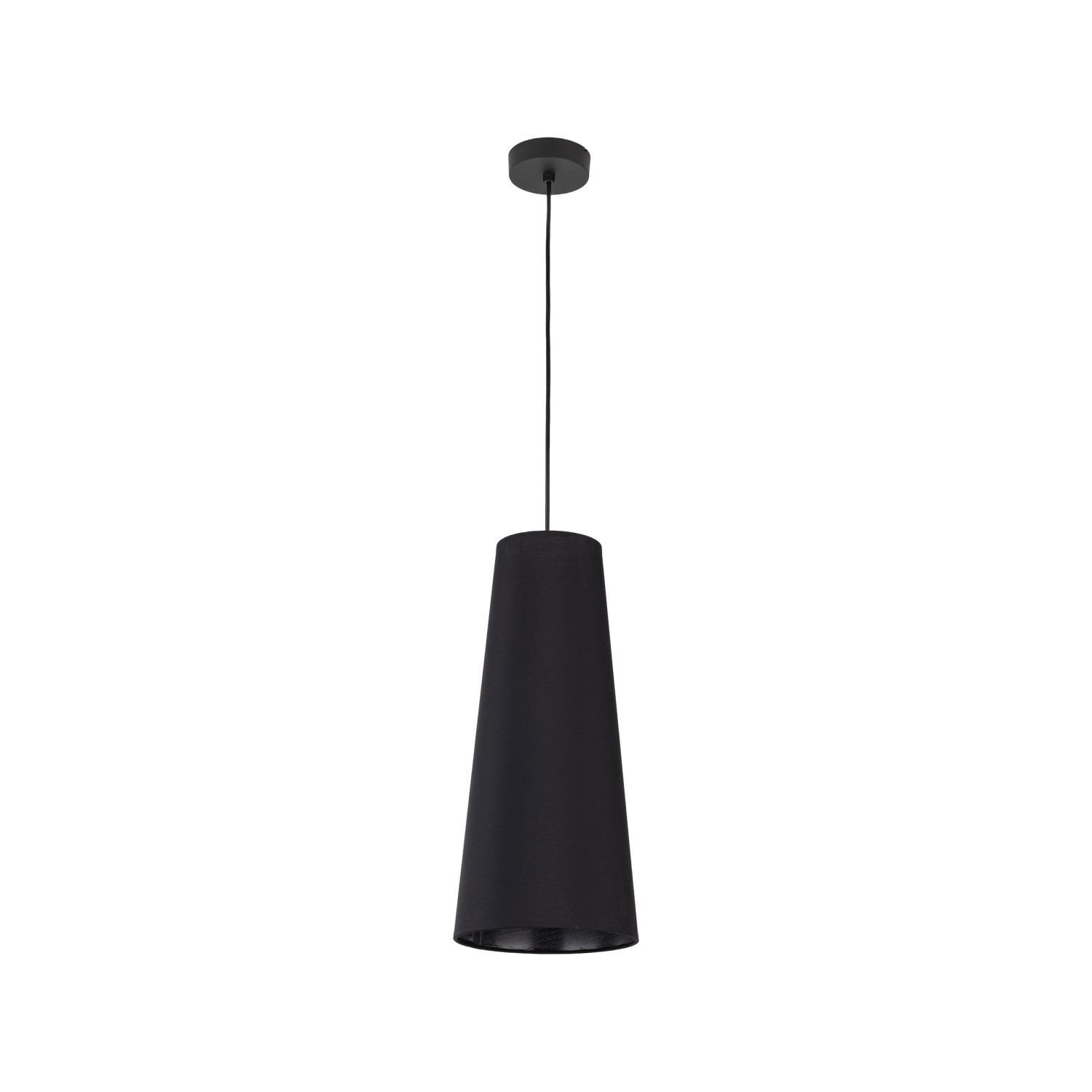 Hängeleuchte Schwarz Ø 20 cm H: max. 180 cm Stoff E27 Lampe