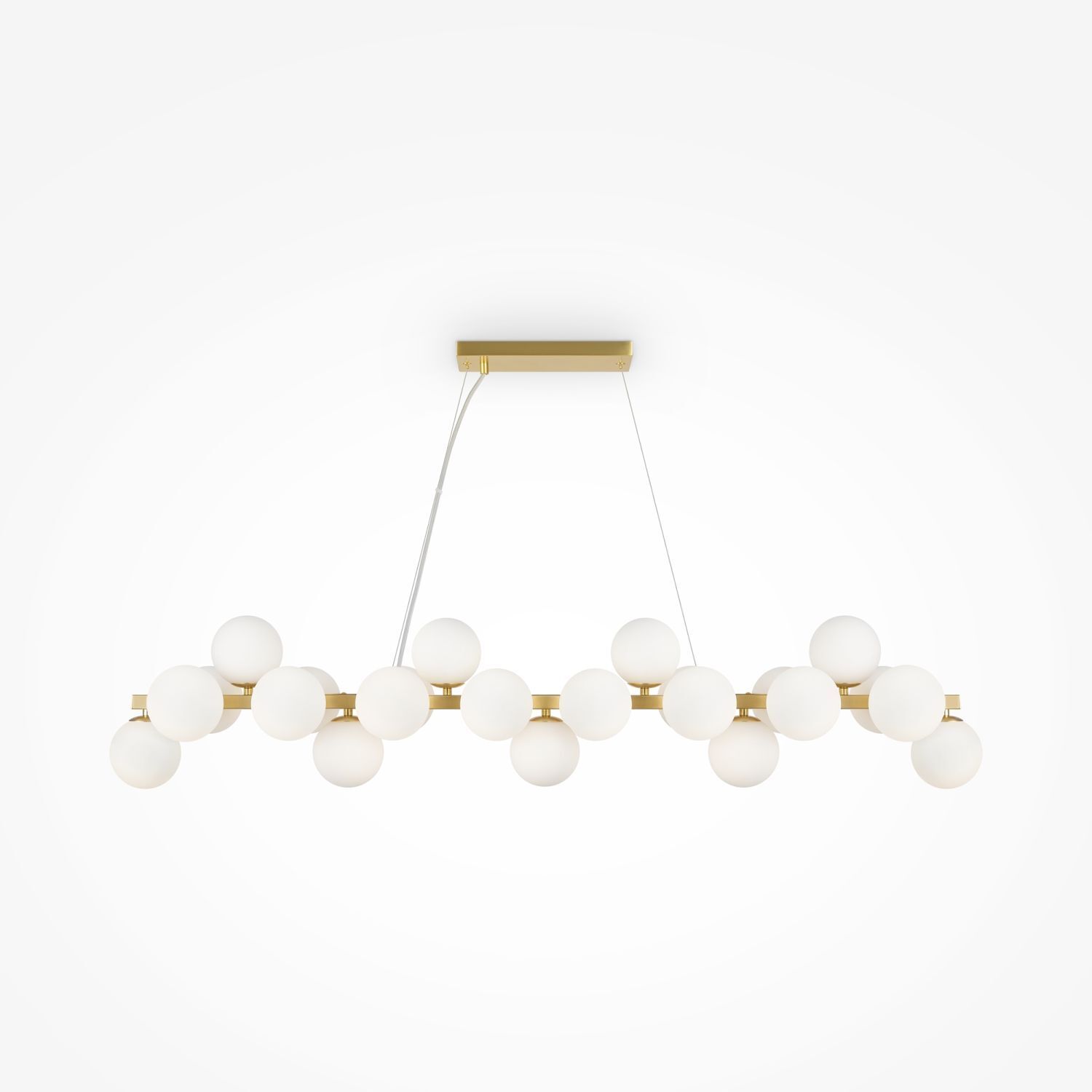 Lampe à suspendre métal verre H : max. 133,9 cm en or blanc