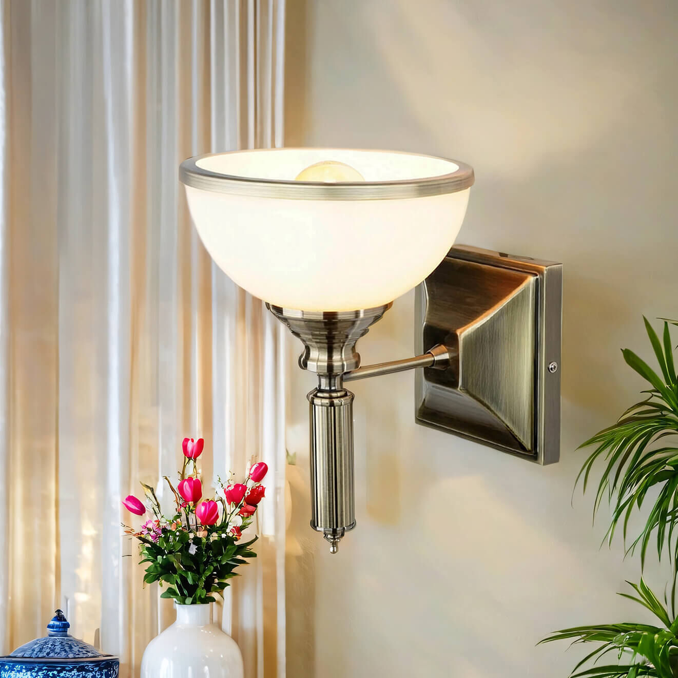 Wandleuchte in Messing antik MARLOW Wandlampe Flur Becken