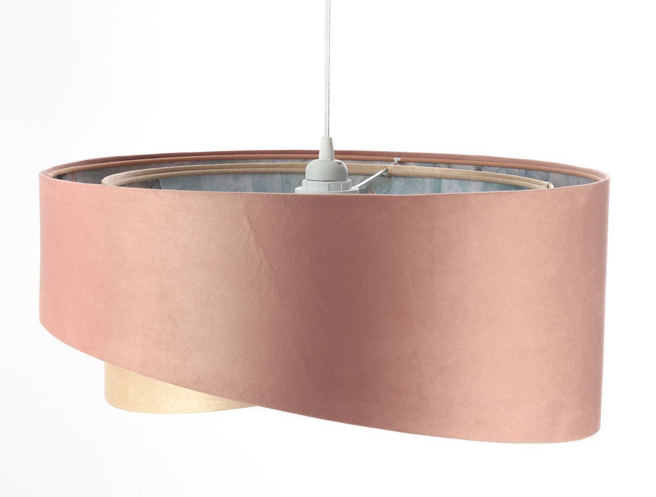 Suspension Rose Beige Bleu clair Ø 50 cm Abat-jour en tissu E27