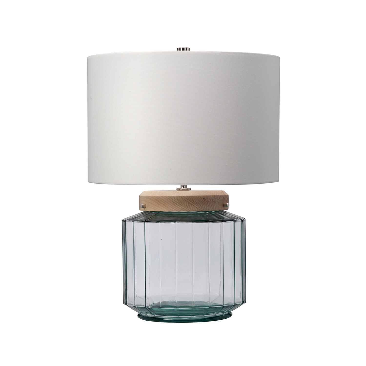 Lampe de table verre tissu design rétro hauteur 51 cm LADINA