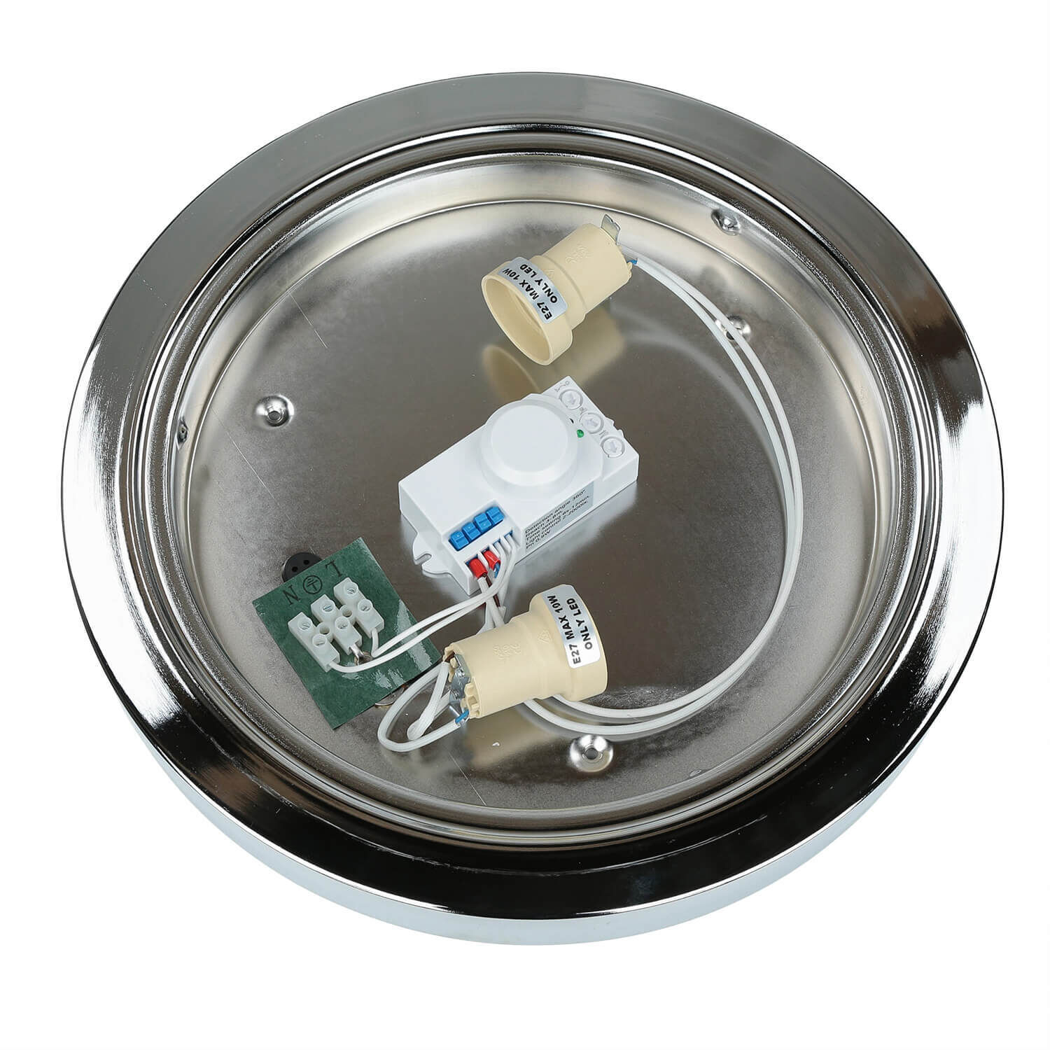 Plafonnier chromé Salle de bain Salon Lampe MONI Plafonnier chromé Salle de bain Salon Lampe MONI