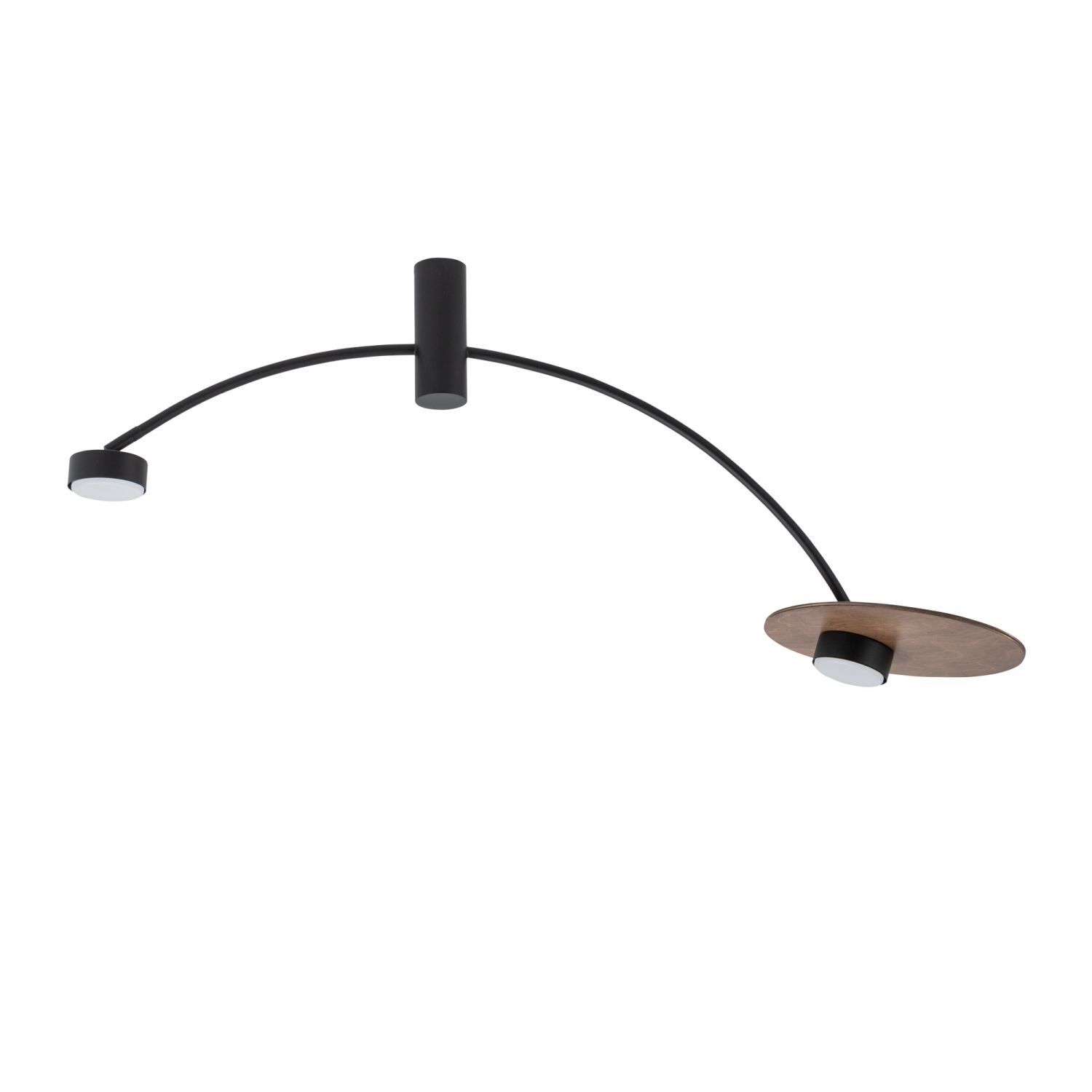 Plafonnier à 2 flammes GX53 noir bois L : 110 cm
