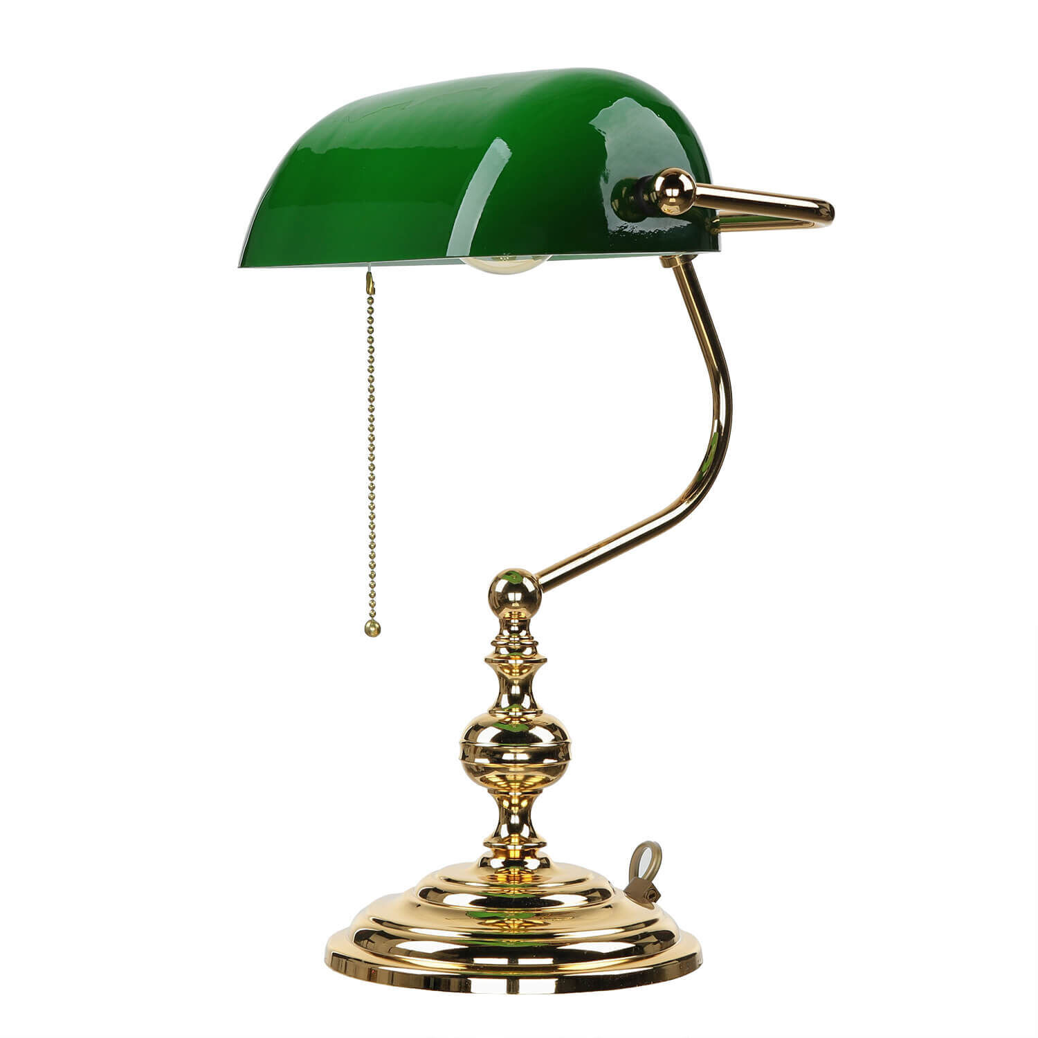 Banker lampe de table or 24 carats en laiton véritable