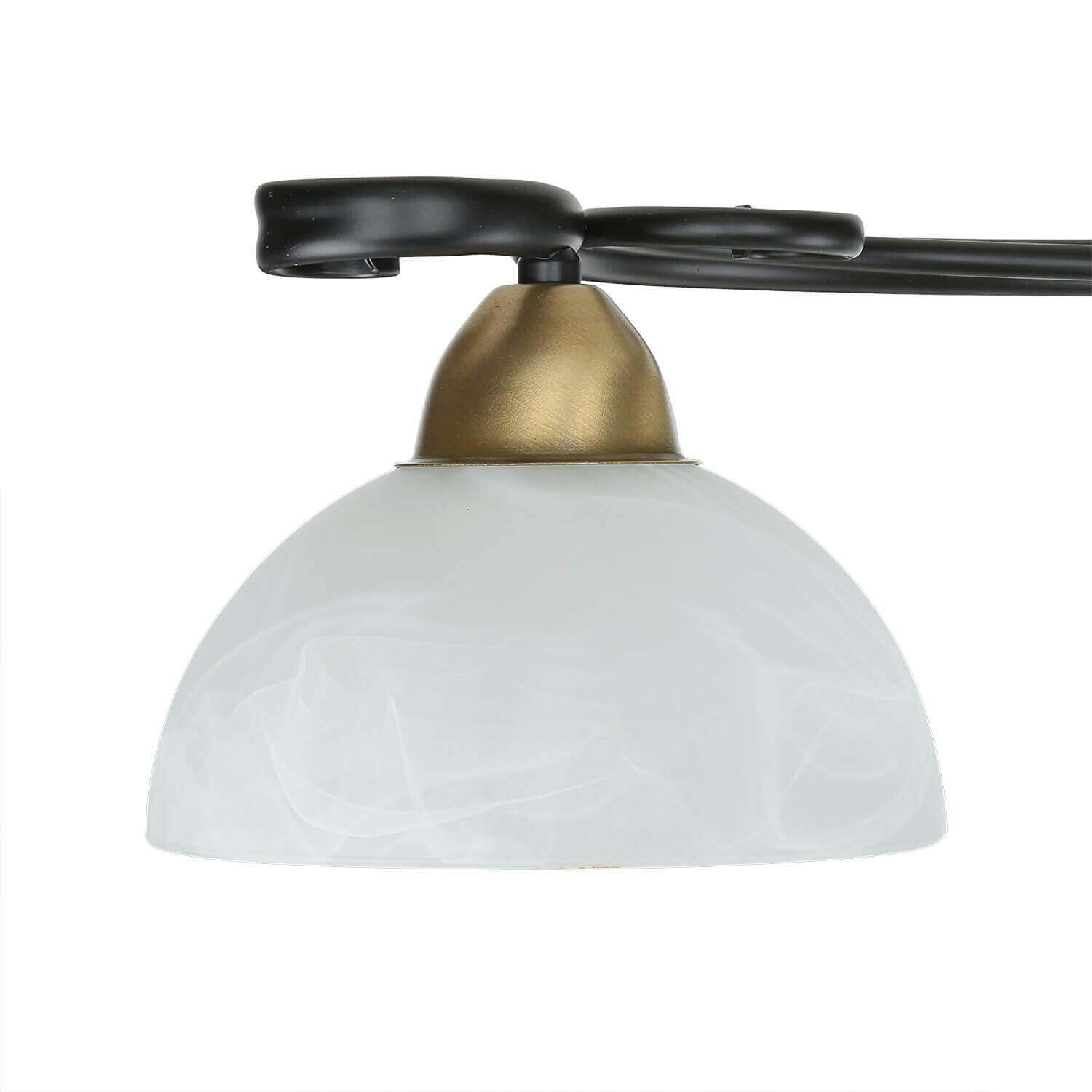 Plafonnier verre métal noir blanc laiton 3 flammes Leuchte, Lampe