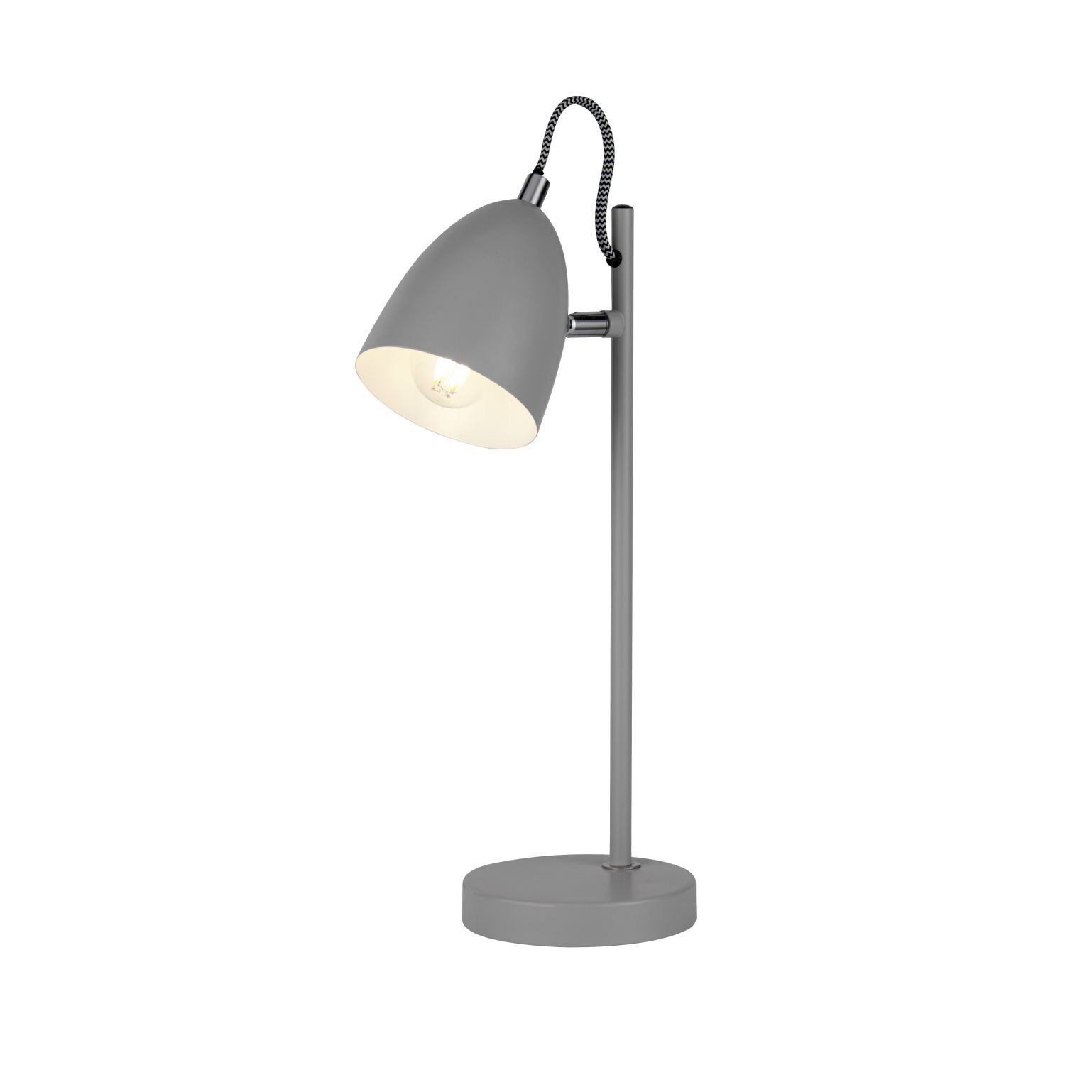 Lampe de bureau Gris réglable H : 38,5 cm E14 Métal