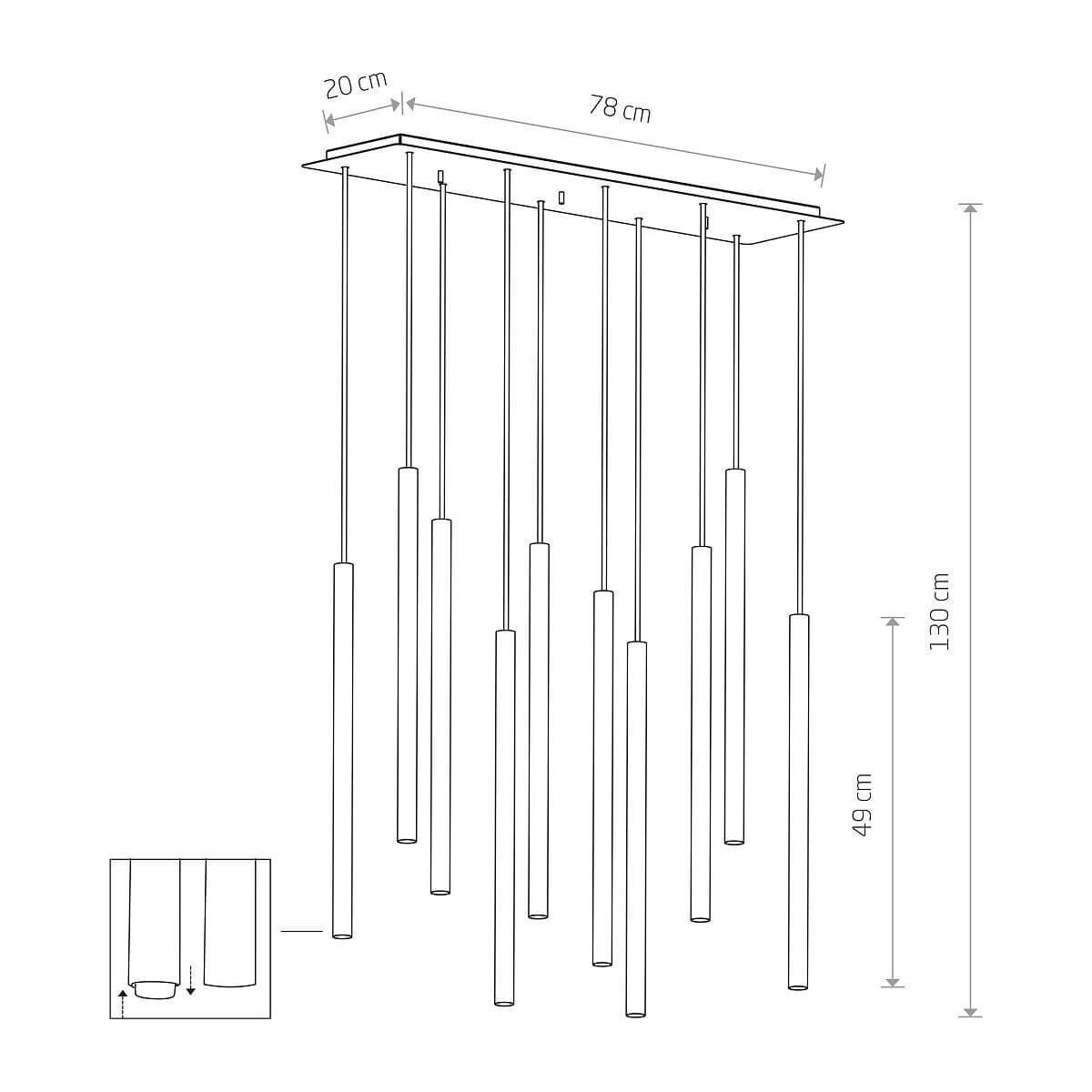 Lampe à suspendre noire 10-flmg Salon Lampe CULT