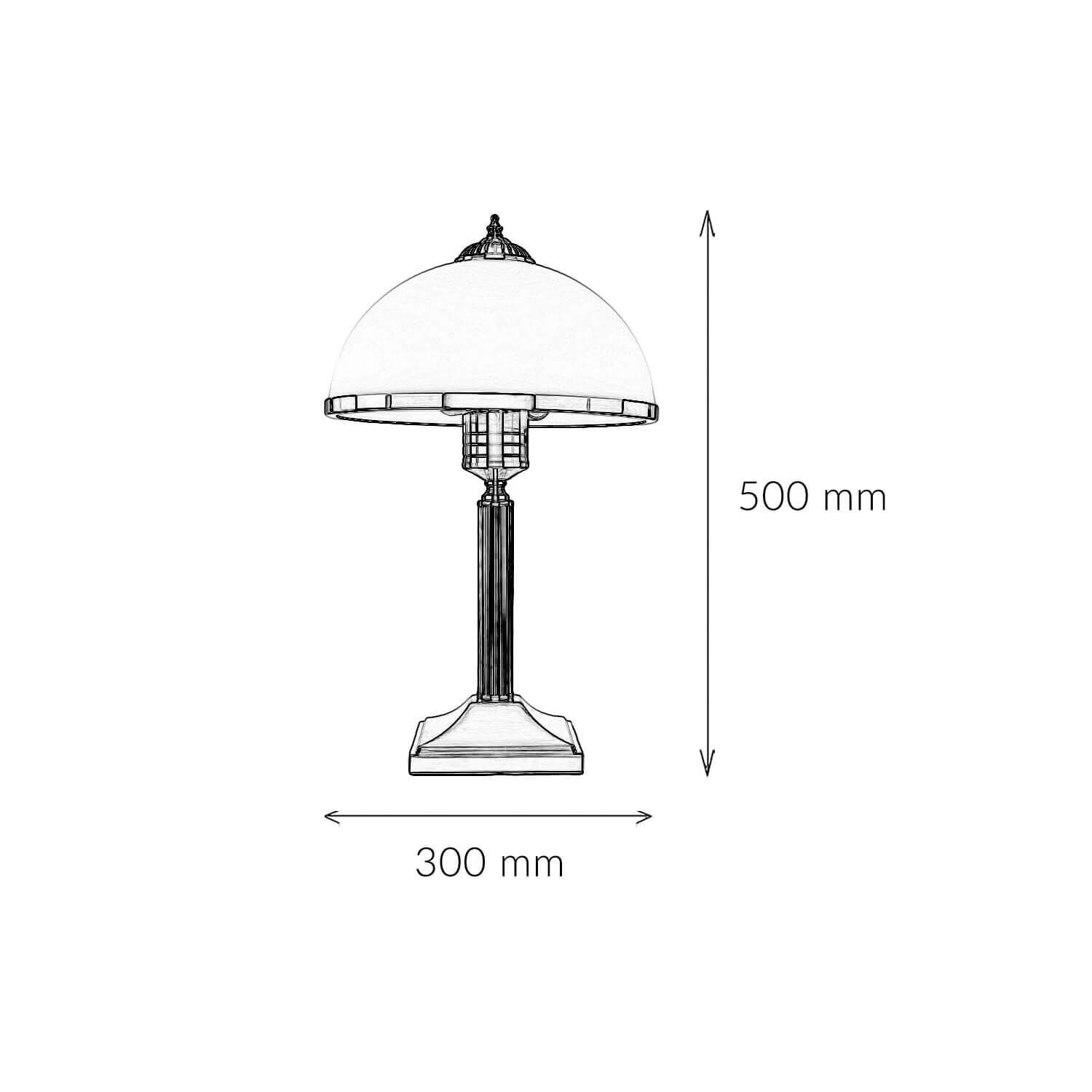 Tischleuchte MARLOW 50cm in Messing antik Jugendstil Lampe, Tischlampe