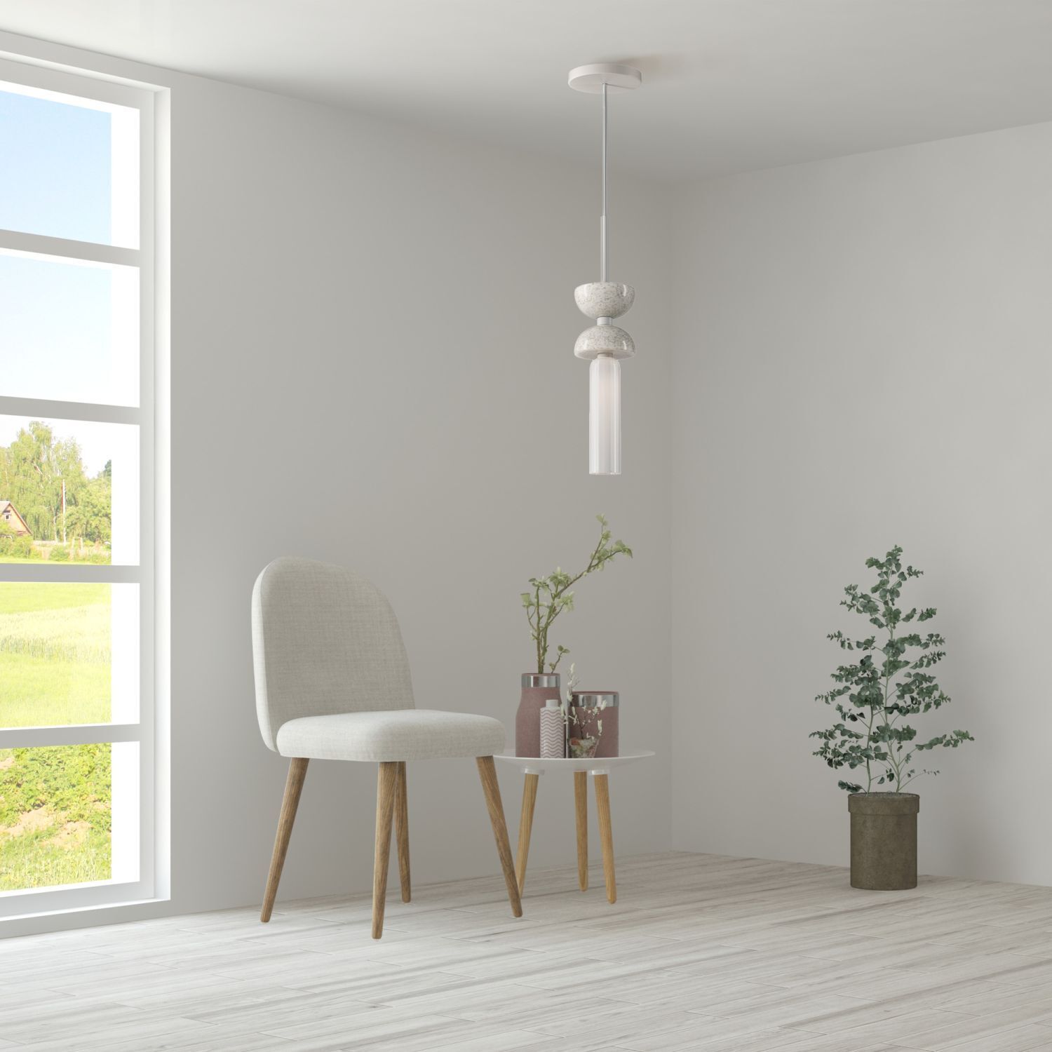 Lampe à suspendre métal verre G9 D : 10 cm rond Moderne MARIA