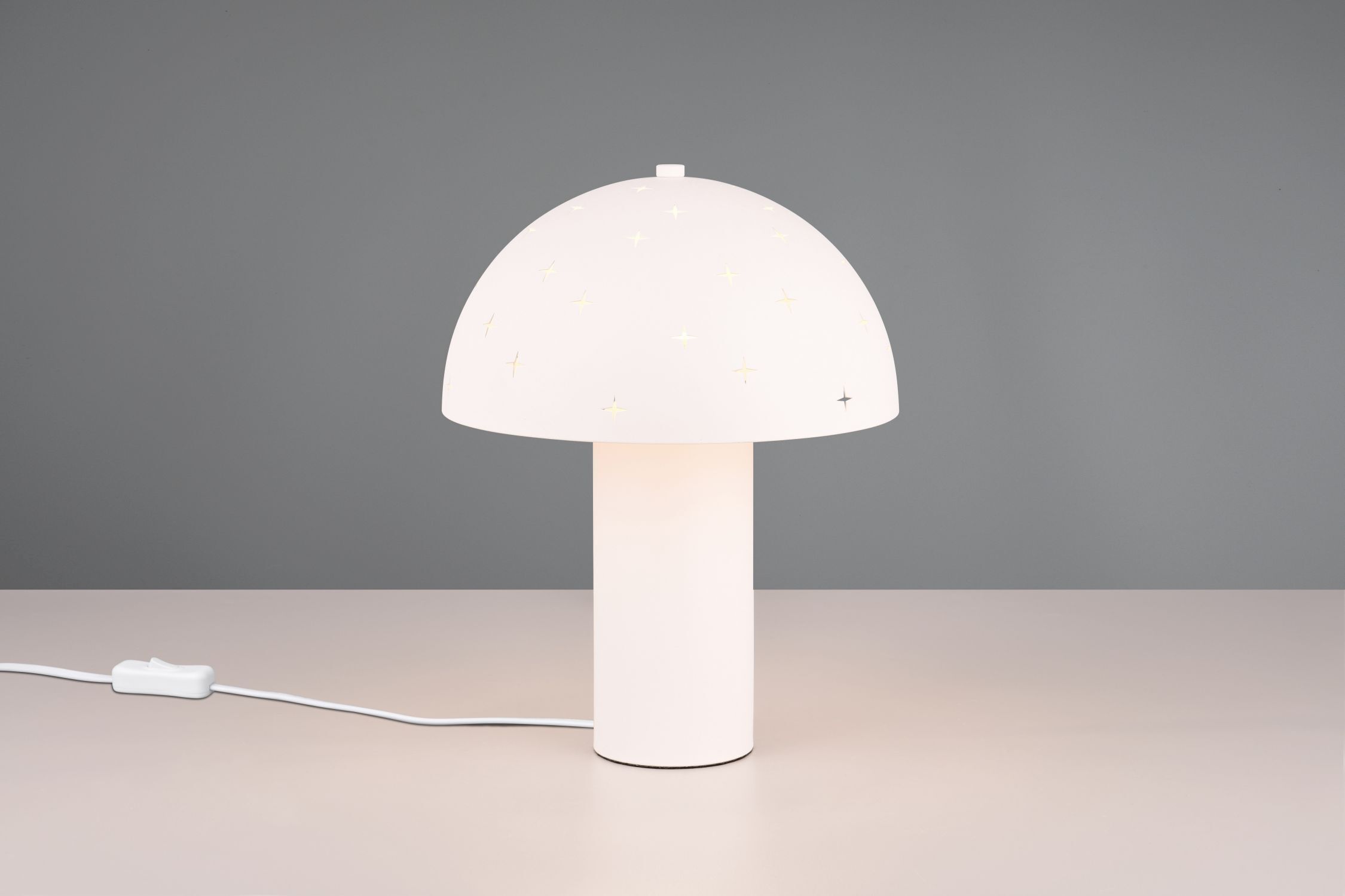 Lampe de table stylée Blanc Métal E14 32,5 cm Étoiles Lampe, Tischlampe