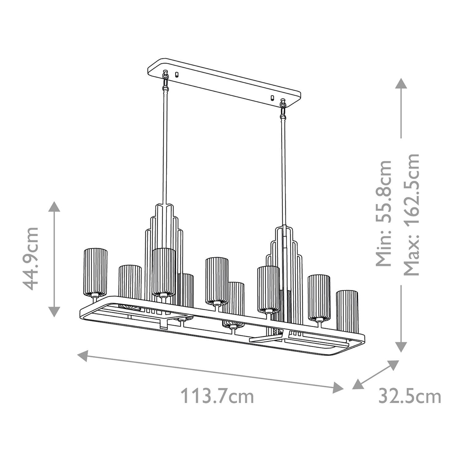 Suspension Table de salle à manger 113,7 cm de long grand Art Nouveau