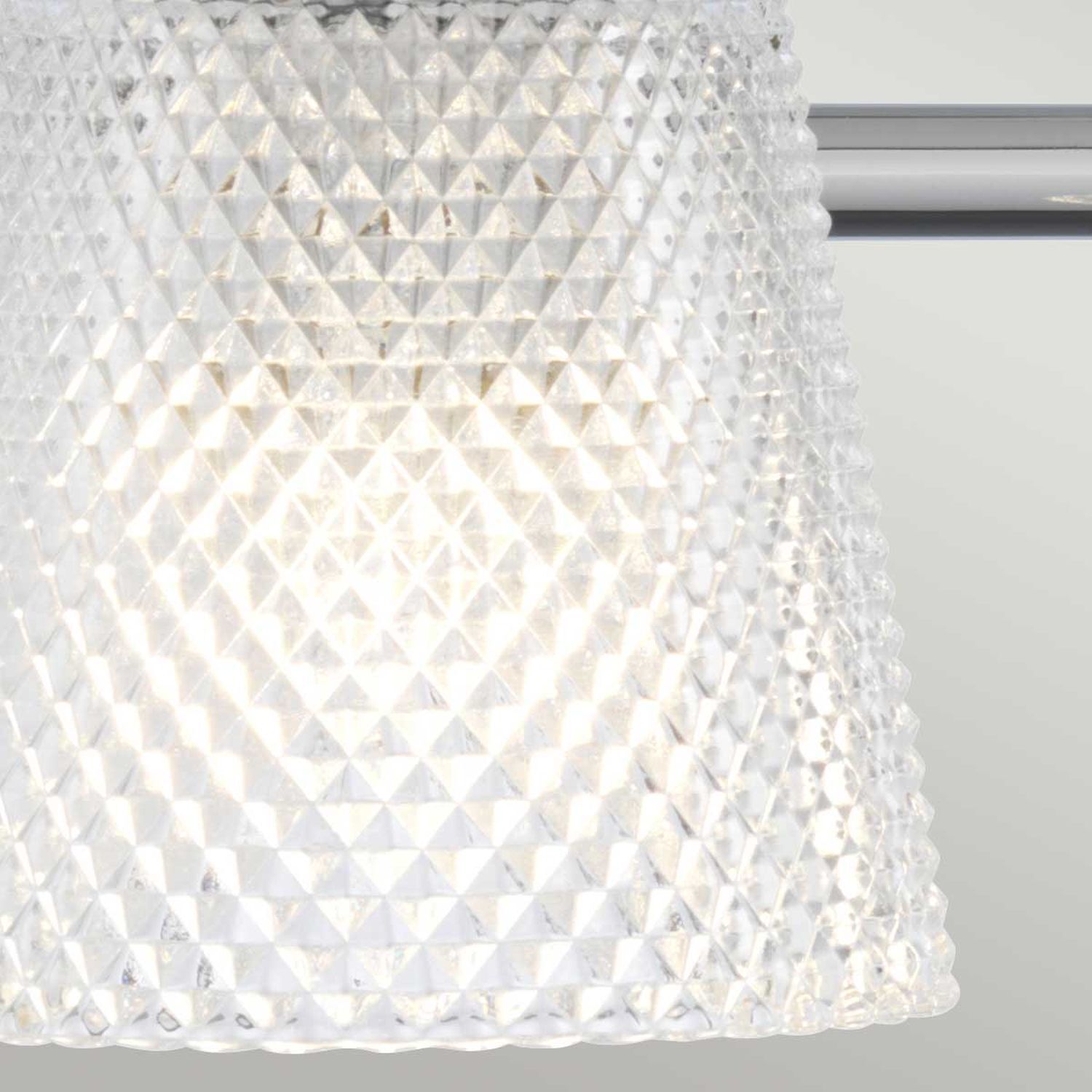 Badezimmerlampe LED G9 IP44 3000 K L: 81,8 cm Chrom VARDA Lampenschirm, Glas, Prismenstruktur, Hängelampe, Kristalloptik