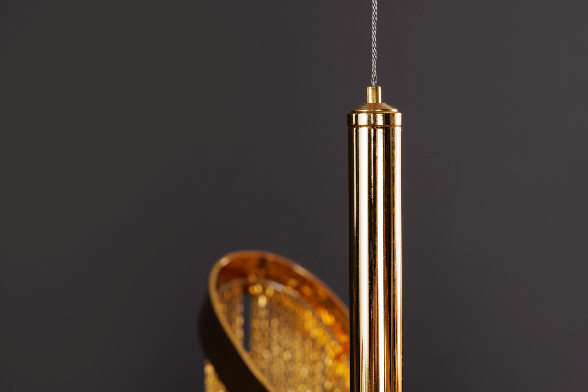 Lampe à suspendre Classique en métal doré E14 120 cm de long