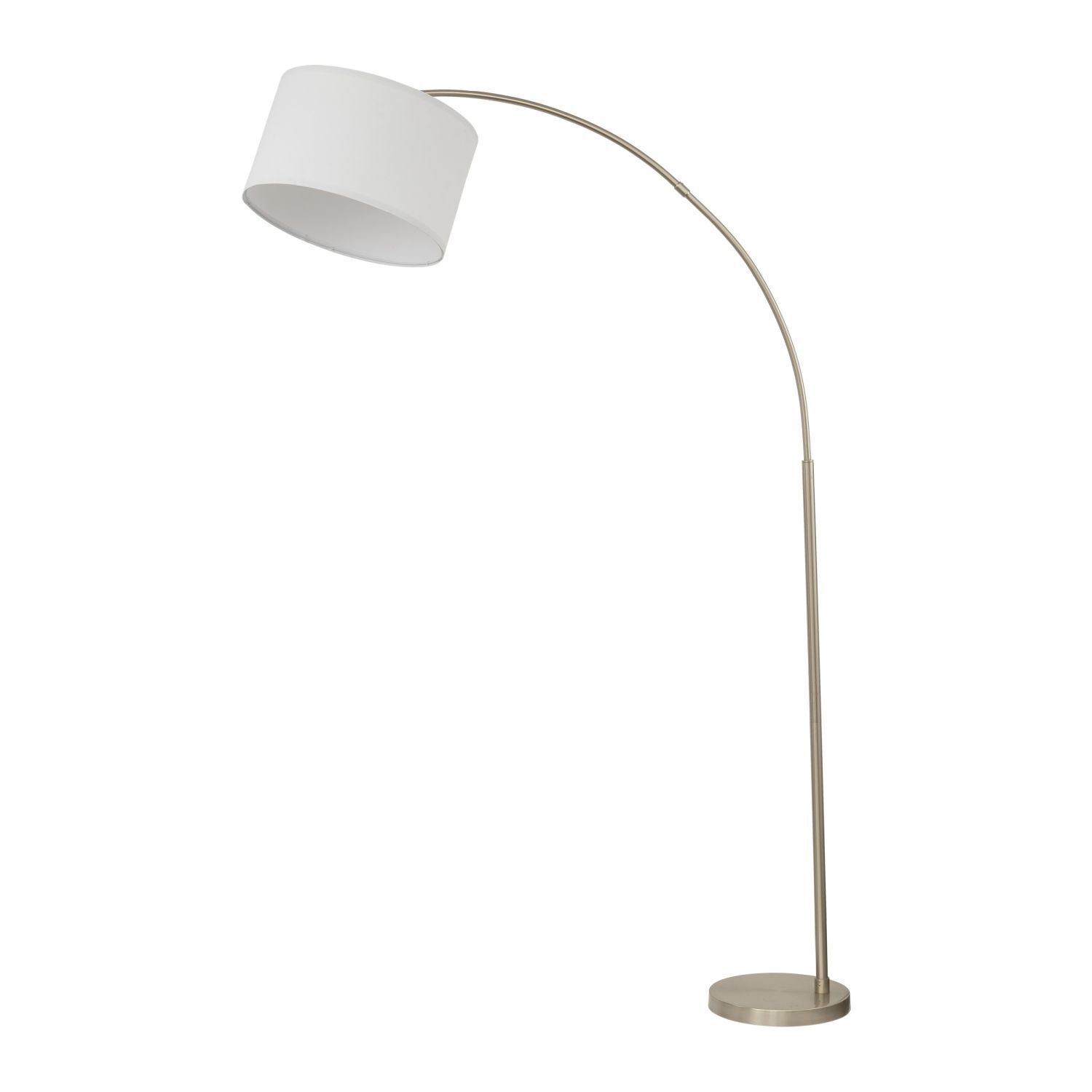 Luminaire en arc réglable 200 cm tissu métal chrome blanc E27