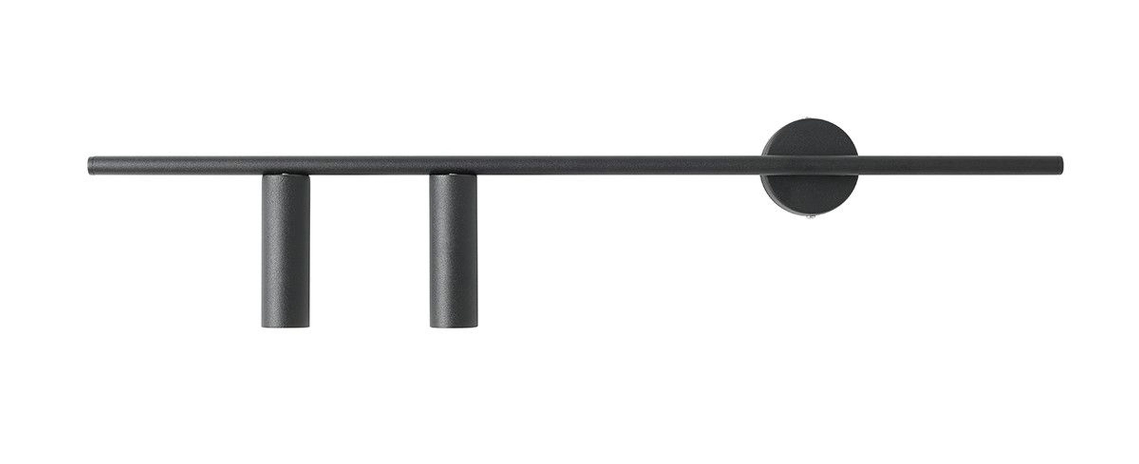 Applique murale noire métal cylindre GU10 L:80 cm