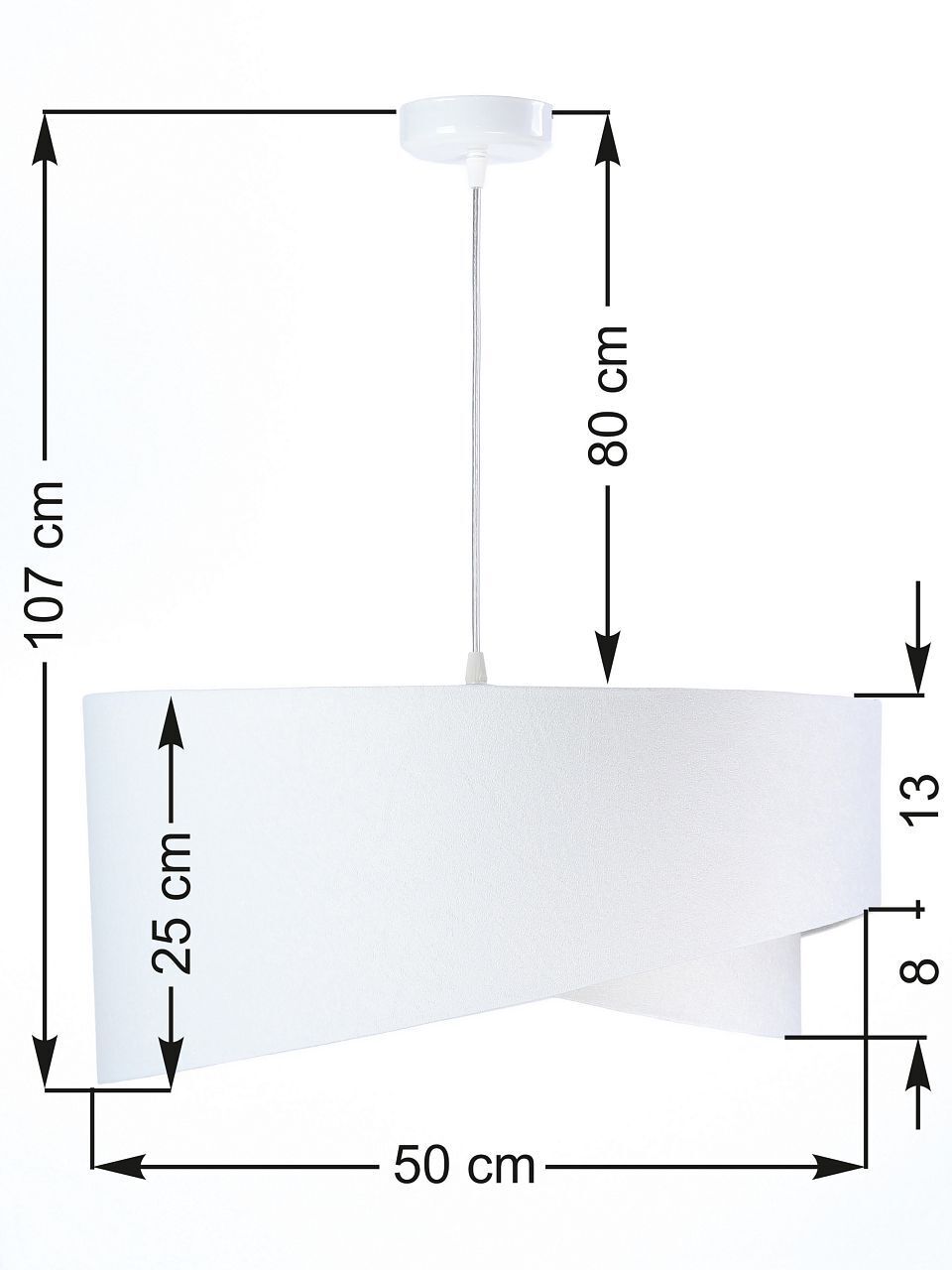 Lampe à suspendre Blanc E27 rond D : 50 cm Tissu aspect velours Moderne