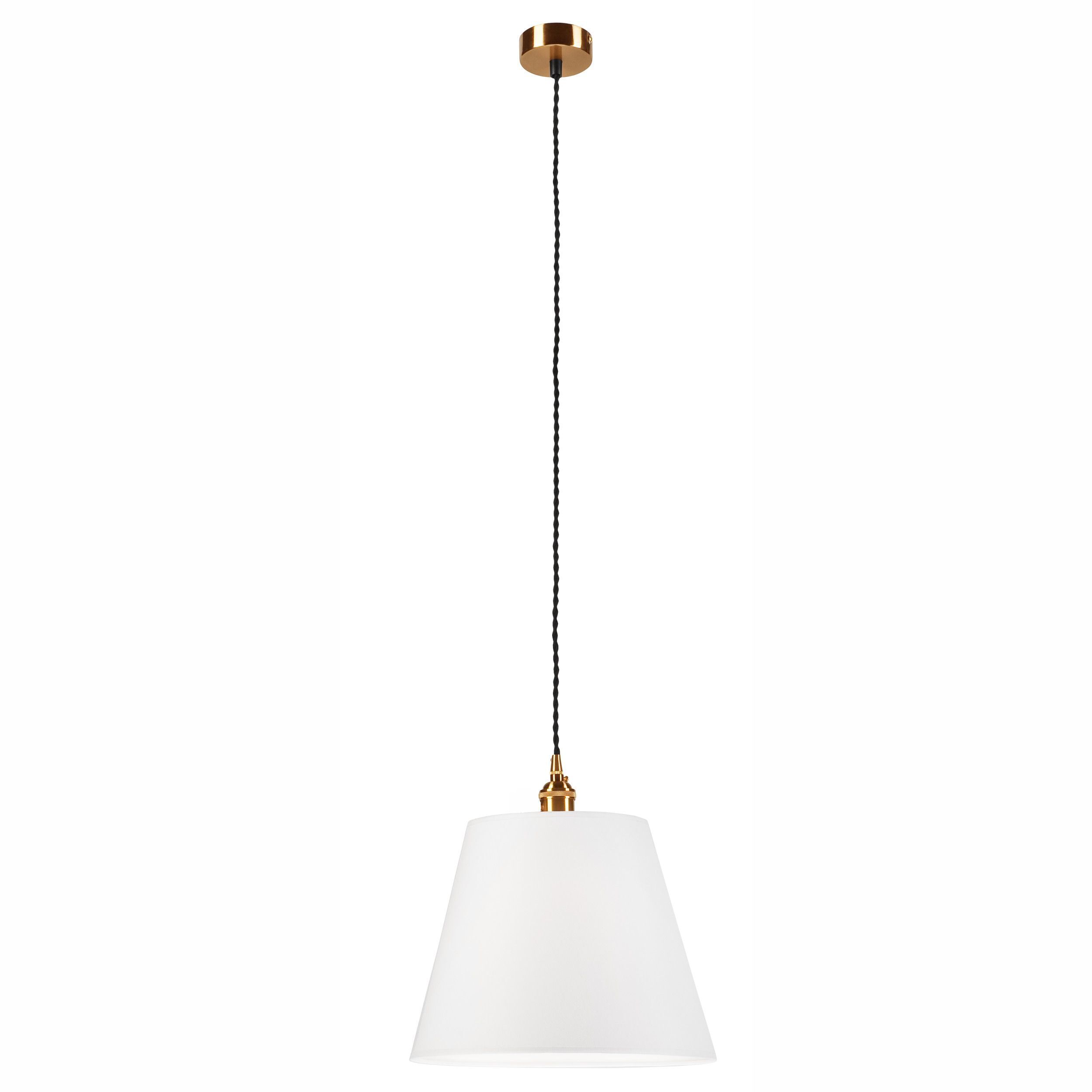 Suspension Blanc Tissu Abat-jour Ø 30 cm Vintage
