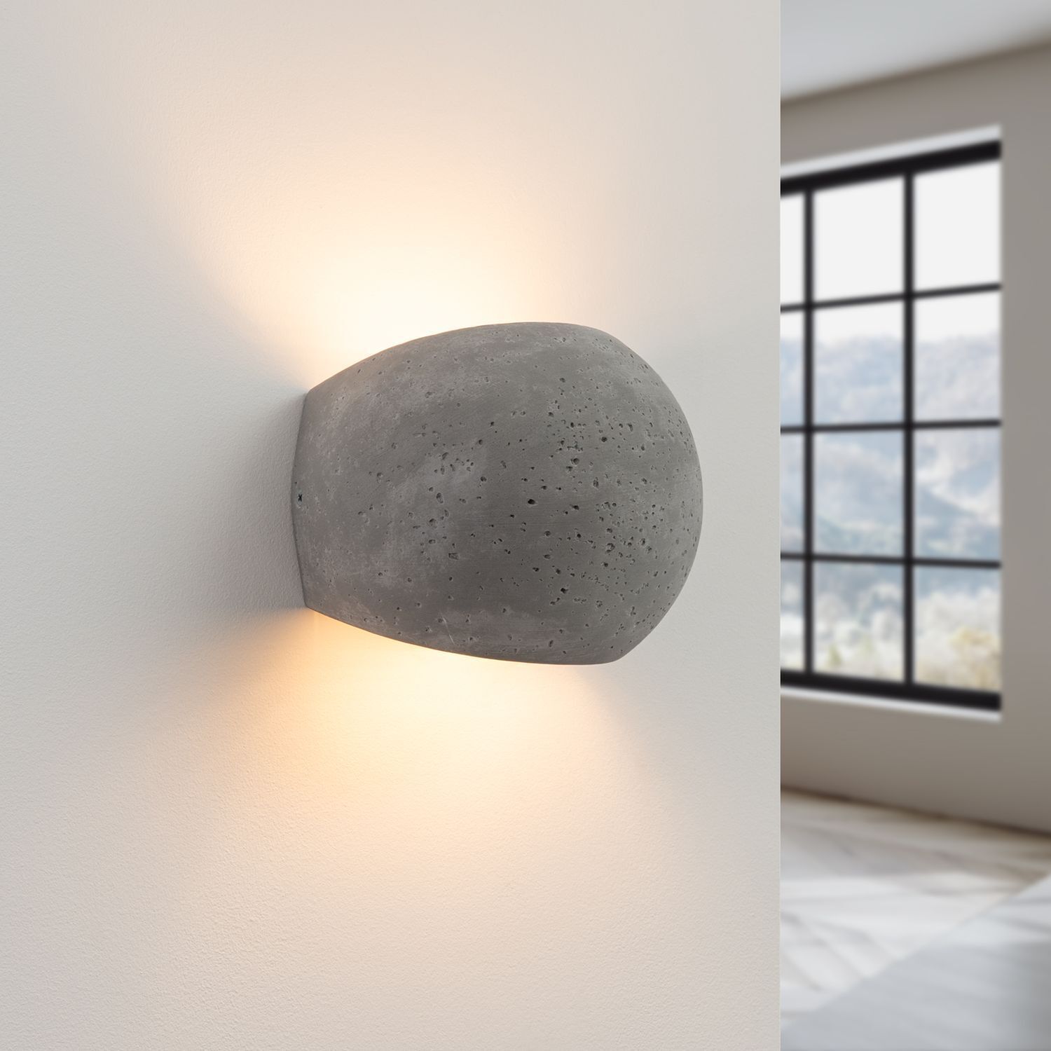 Wandlampe, Wandlampe aus Beton, Beton, Wandlicht, Graue Lampe