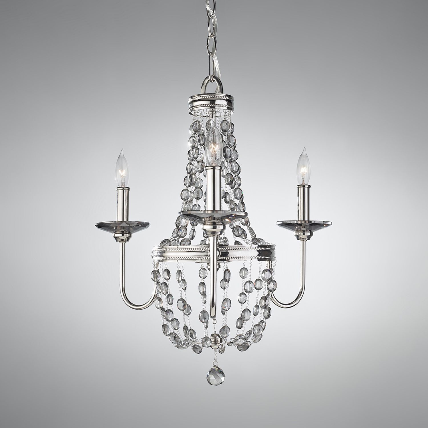 Lustre cristal en nickel Classique CASTELO