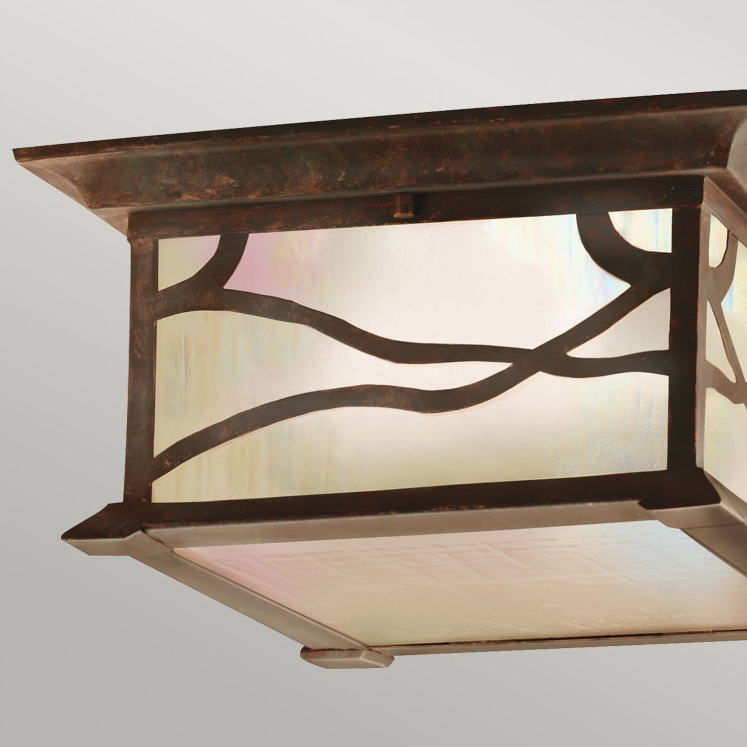 Lampe de plafonnier extérieur L : 29,8 cm IP44 2x E27 en cuivre antique