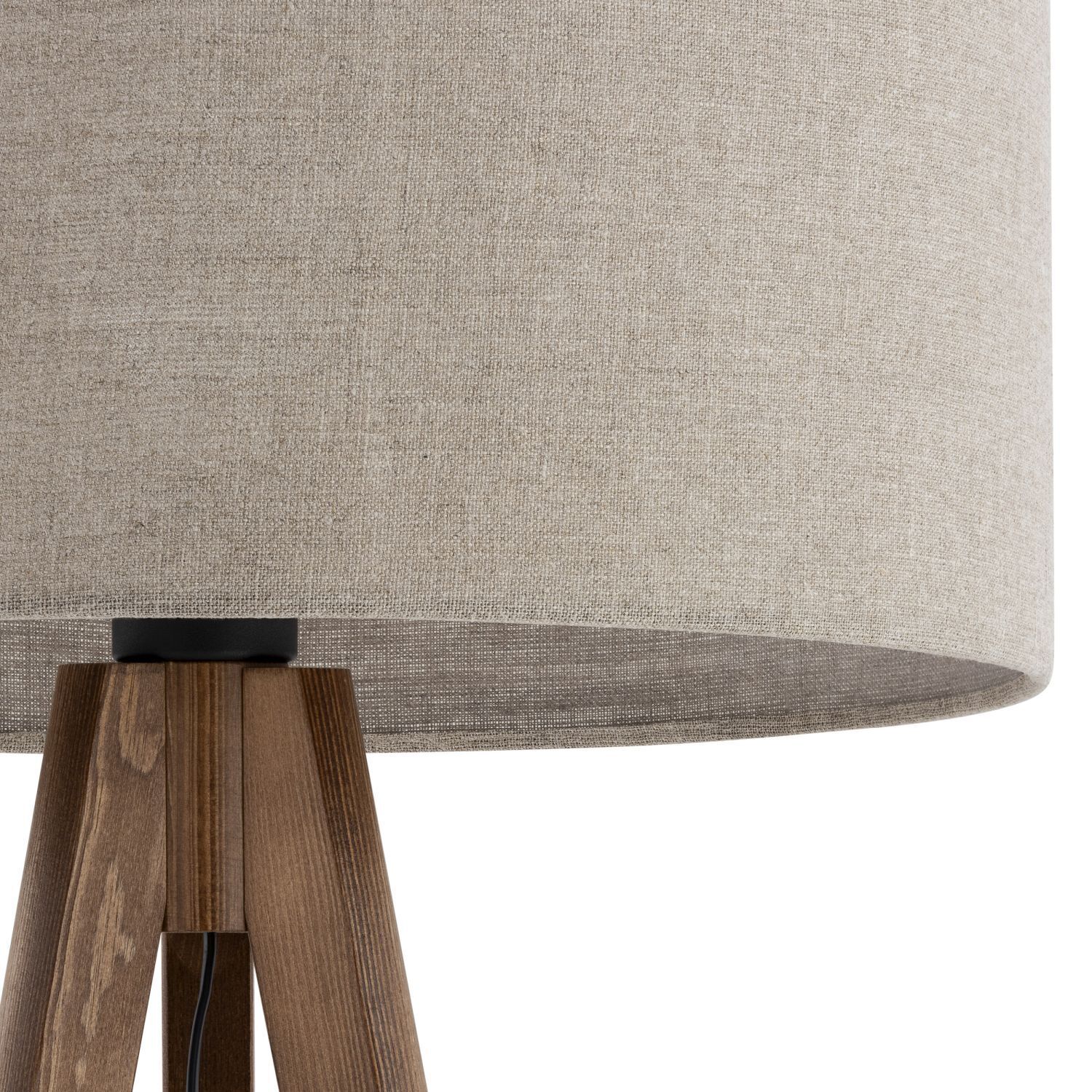 Lampadaire petit 145 cm lin bois E27 trépied Lampe, Lampenschirm
