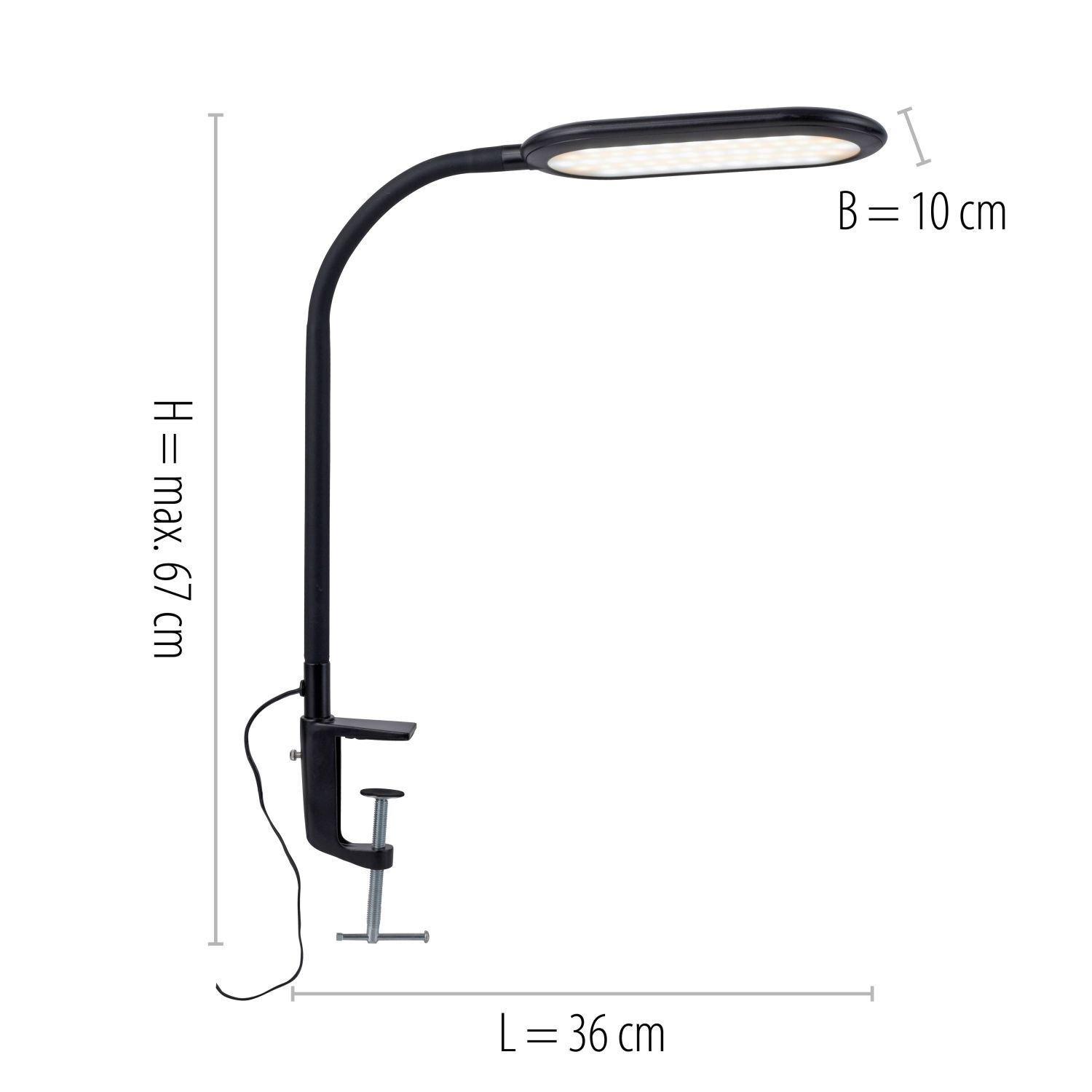 Lampe LED flexible à pince noire 3000-6000 K dimmable Lampe, Badezimmer, Drinnen, Zimmer, Duscharmatur