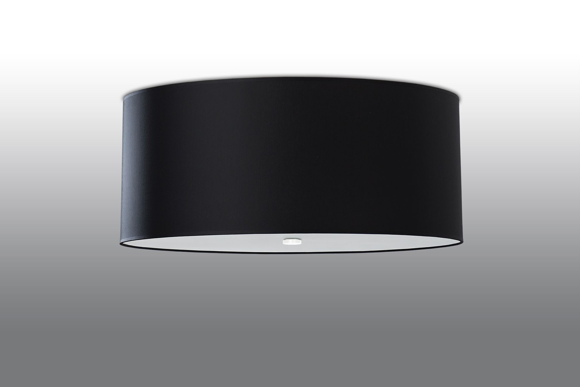 Plafonnier Tissu Verre Ø 70 cm H : 35 cm Noir
