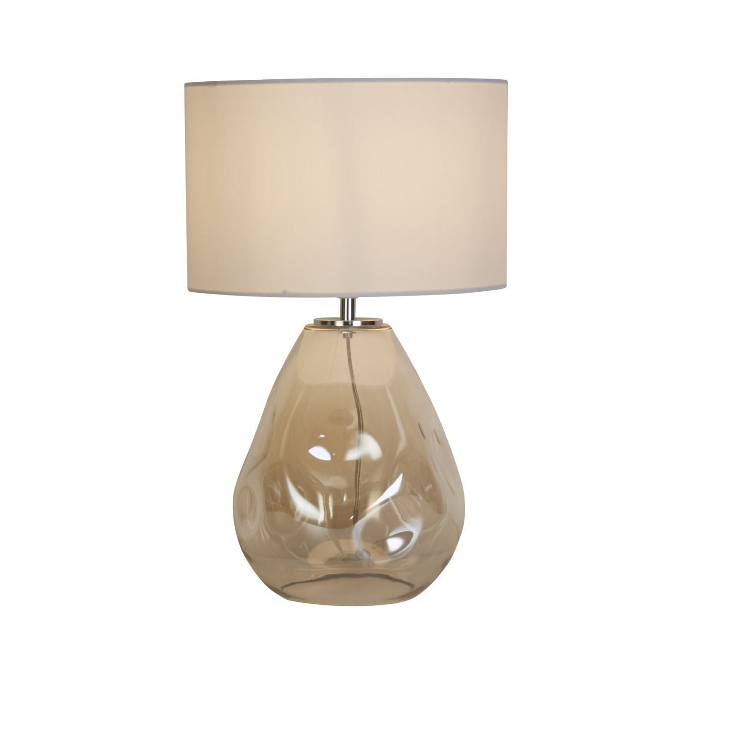 Lampe de table tissu verre anti-éblouissement 44,5 cm champagne blanc