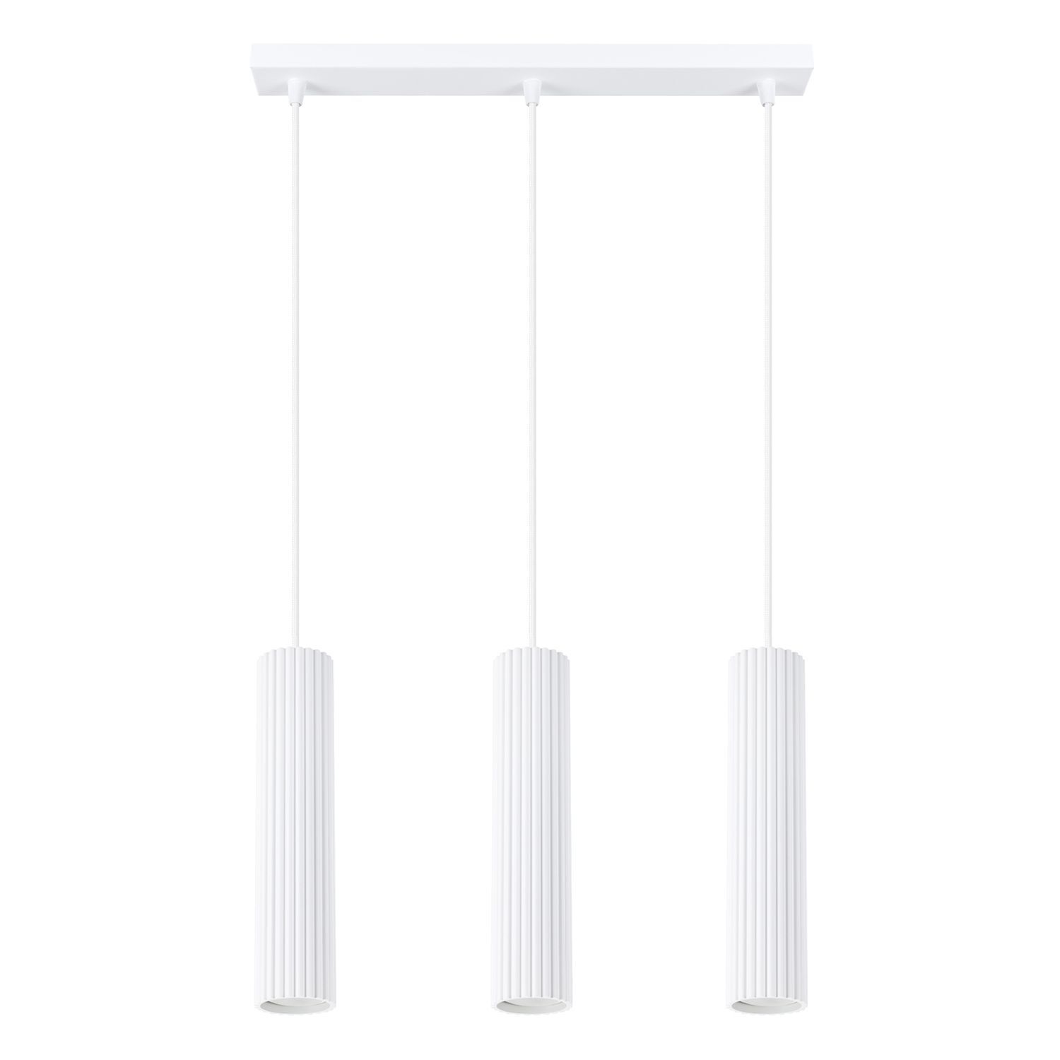 Lampe à suspendre 3 flammes GU10 L : 45 cm étroit Blanc Moderne