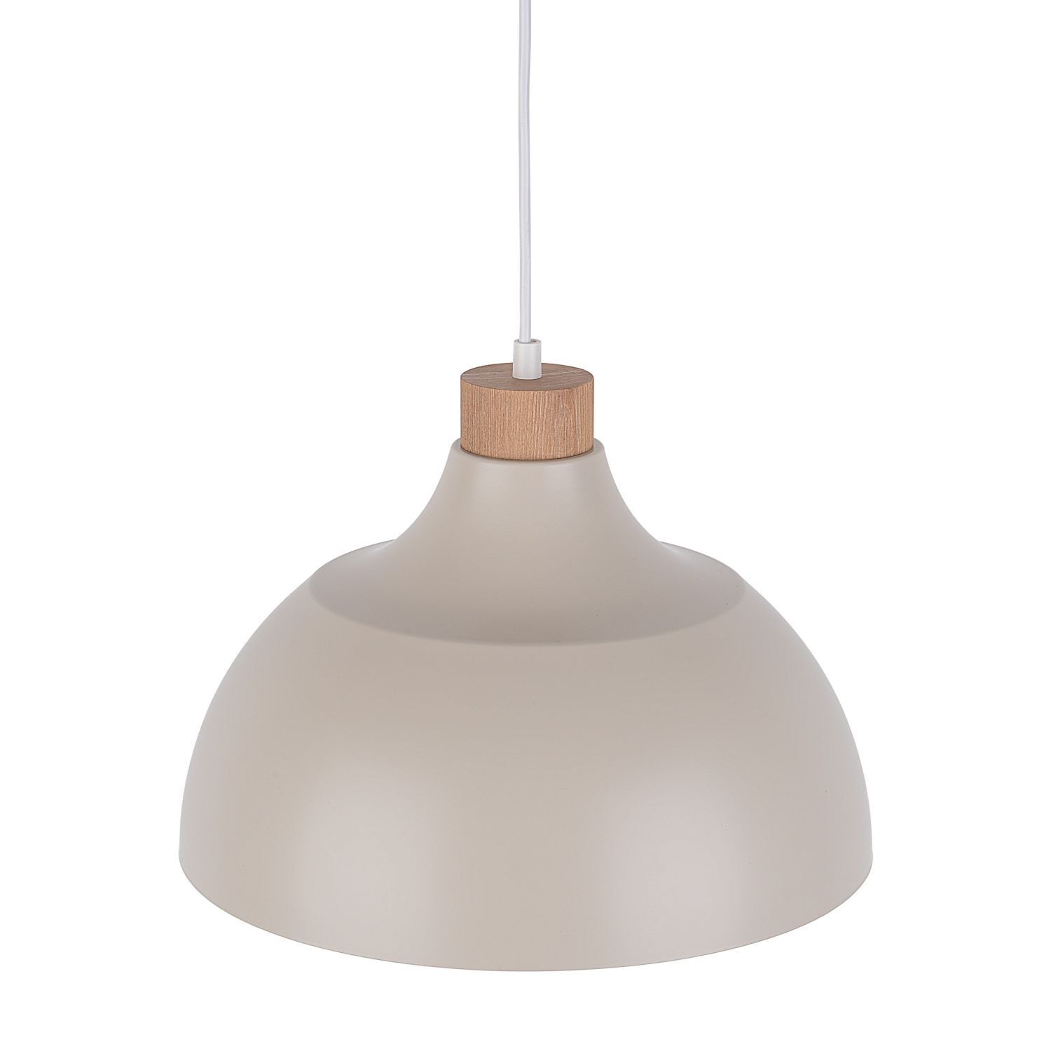 Lampe à suspendre métal bois Ø 34 cm Retro Beige E27