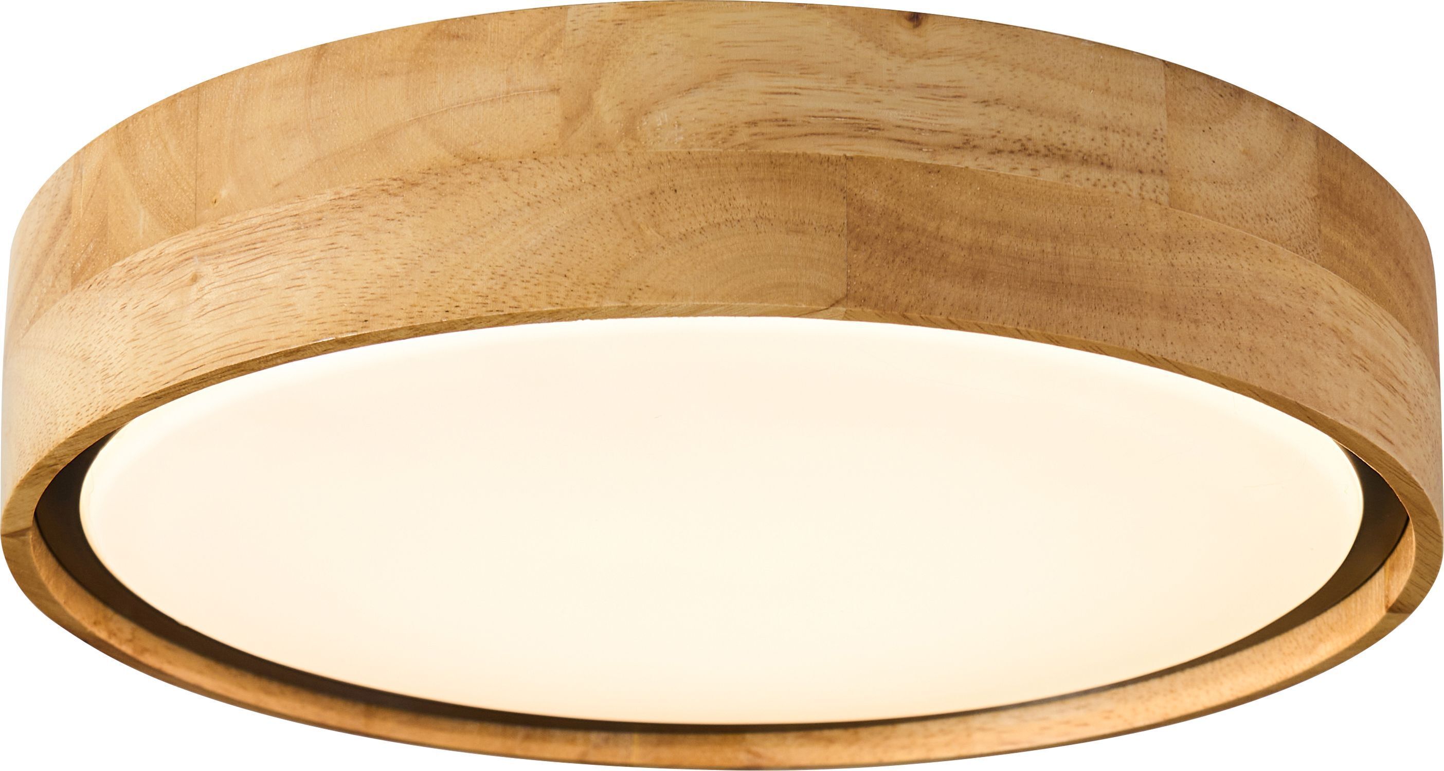 Plafonnier LED rond en bois Ø31 cm 12 W 3000 K faible éblouissement