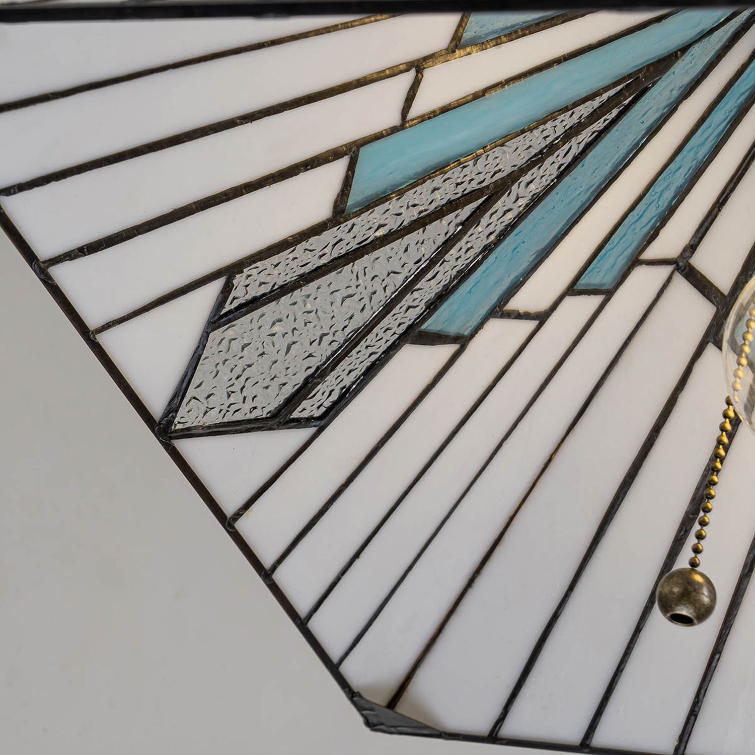 Pendelleuchte Tiffany Stil Zugschalter B: 38 cm Glas Metall Drinnen, Innenarchitektur, Kunst