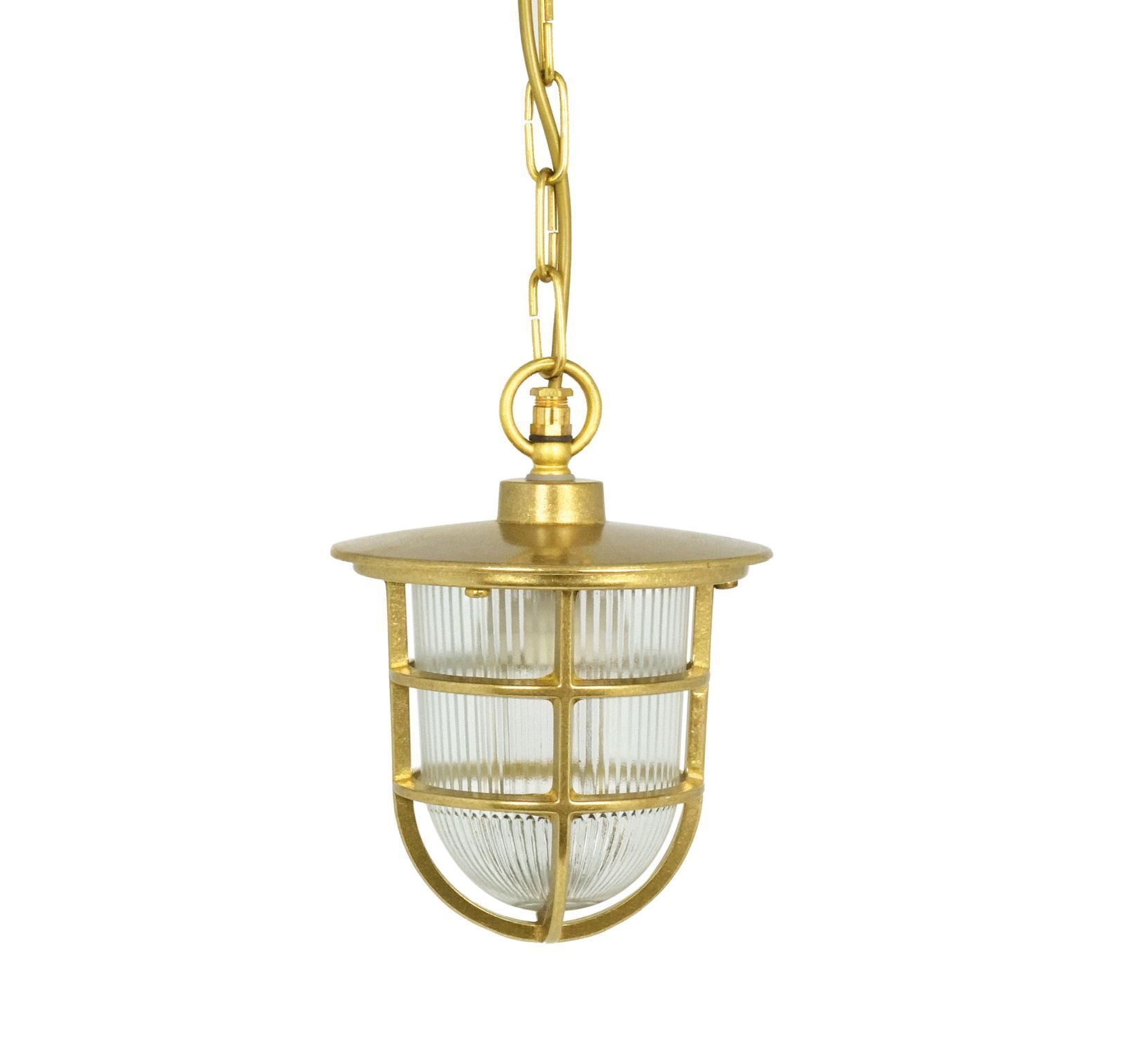 Suspension extérieure laiton verre strié H : max. 75 cm Maritim