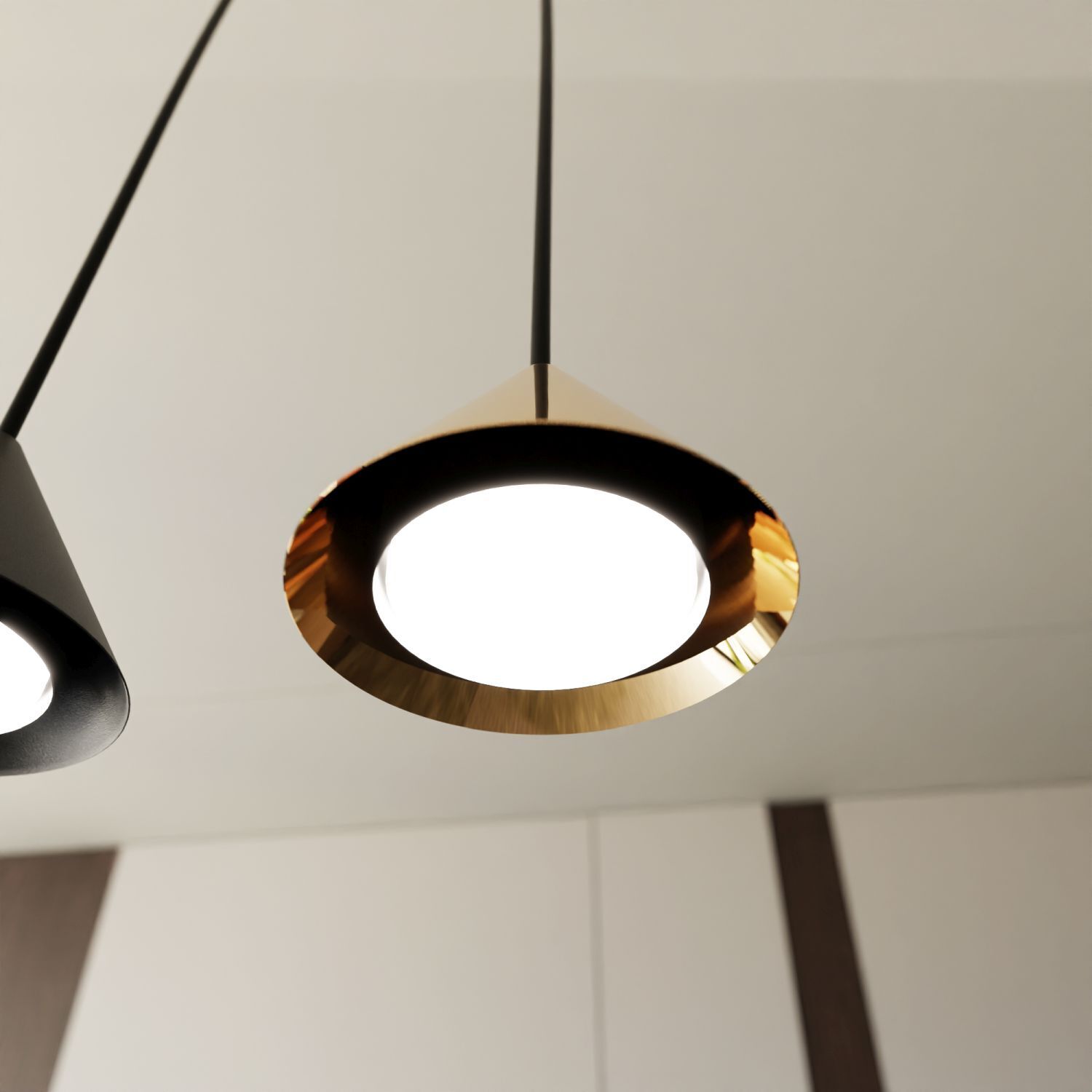 Suspension Métal L : 116 cm XXL H : max. 100 cm Noir Or