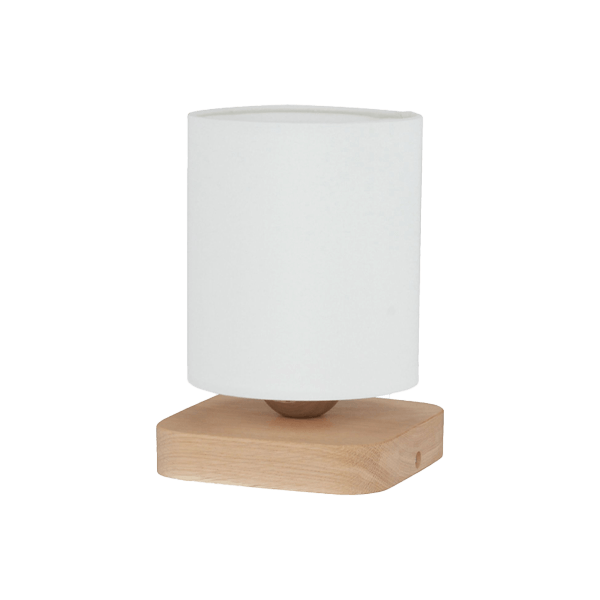 Tischlampe, Lampenschirm, Holzfuß, Holzsockel, weiß