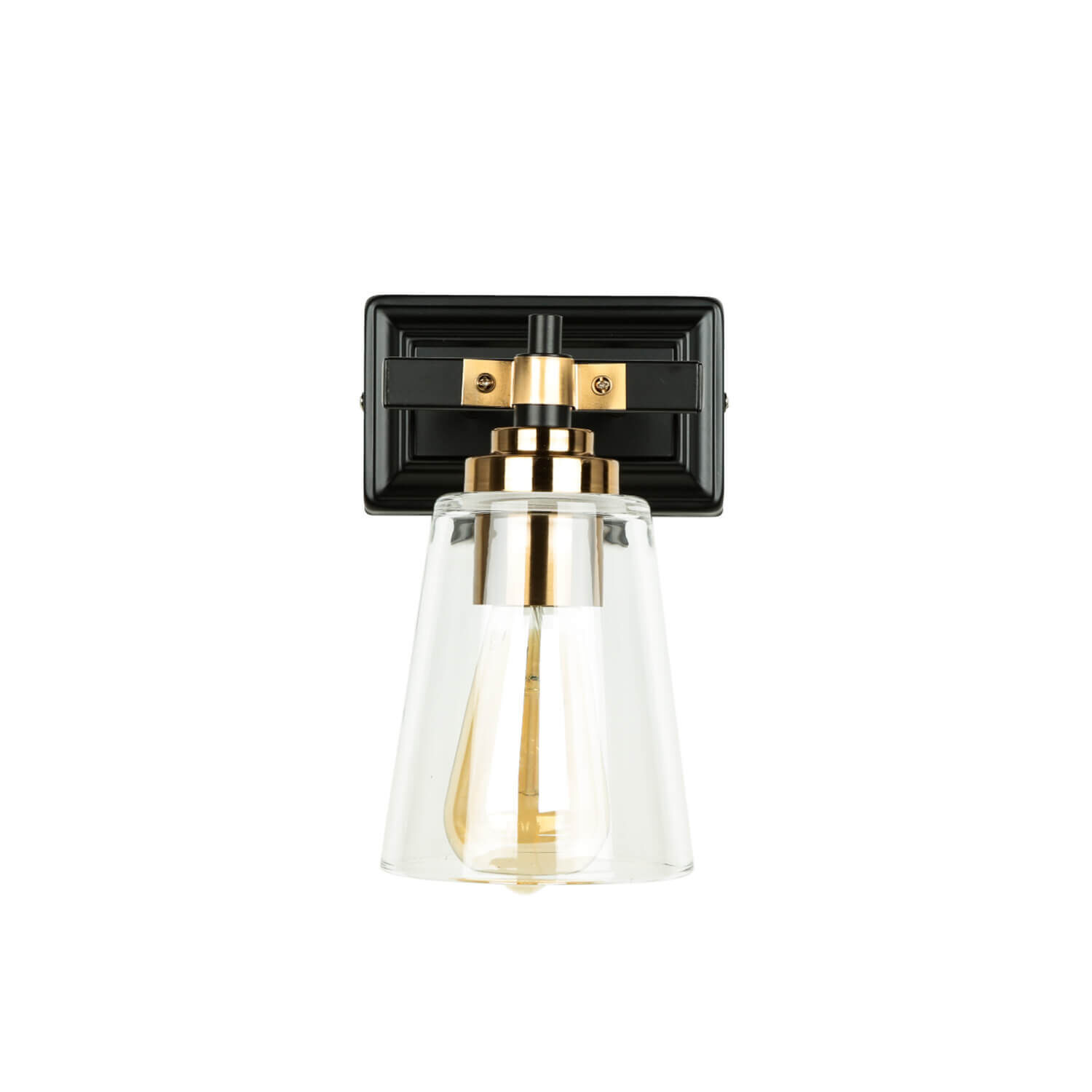 Applique murale verre métal en noir laiton industriel Beleuchtung, Leuchte