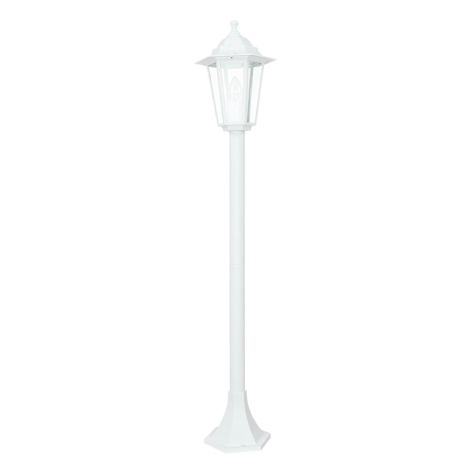 Lampadaire de jardin Blanc H:1,05m E37 Lanterne PARIS Laternenpfahl