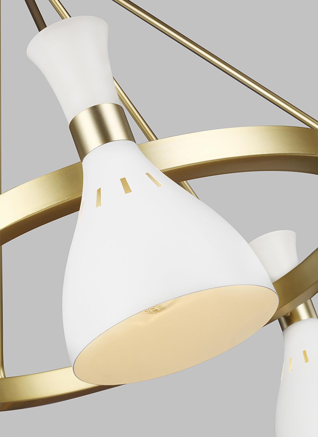 Lampe de plafond en métal blanc laiton Ø81cm Retro