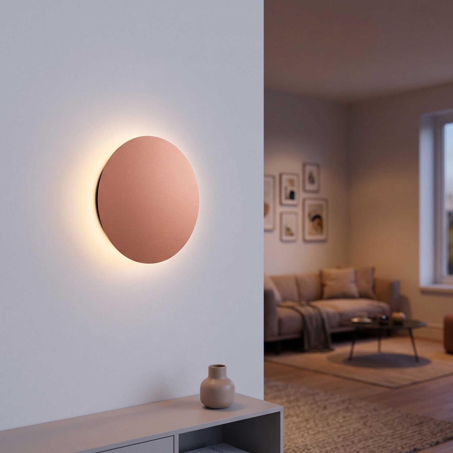 le61321-wandlampe-schlafzimmer-flur-wohnzimmer-innen-metall-modern-ip20-kupfer-05 wandlampe, rund, kupfer, wandbeleuchtung, wohnzimmer