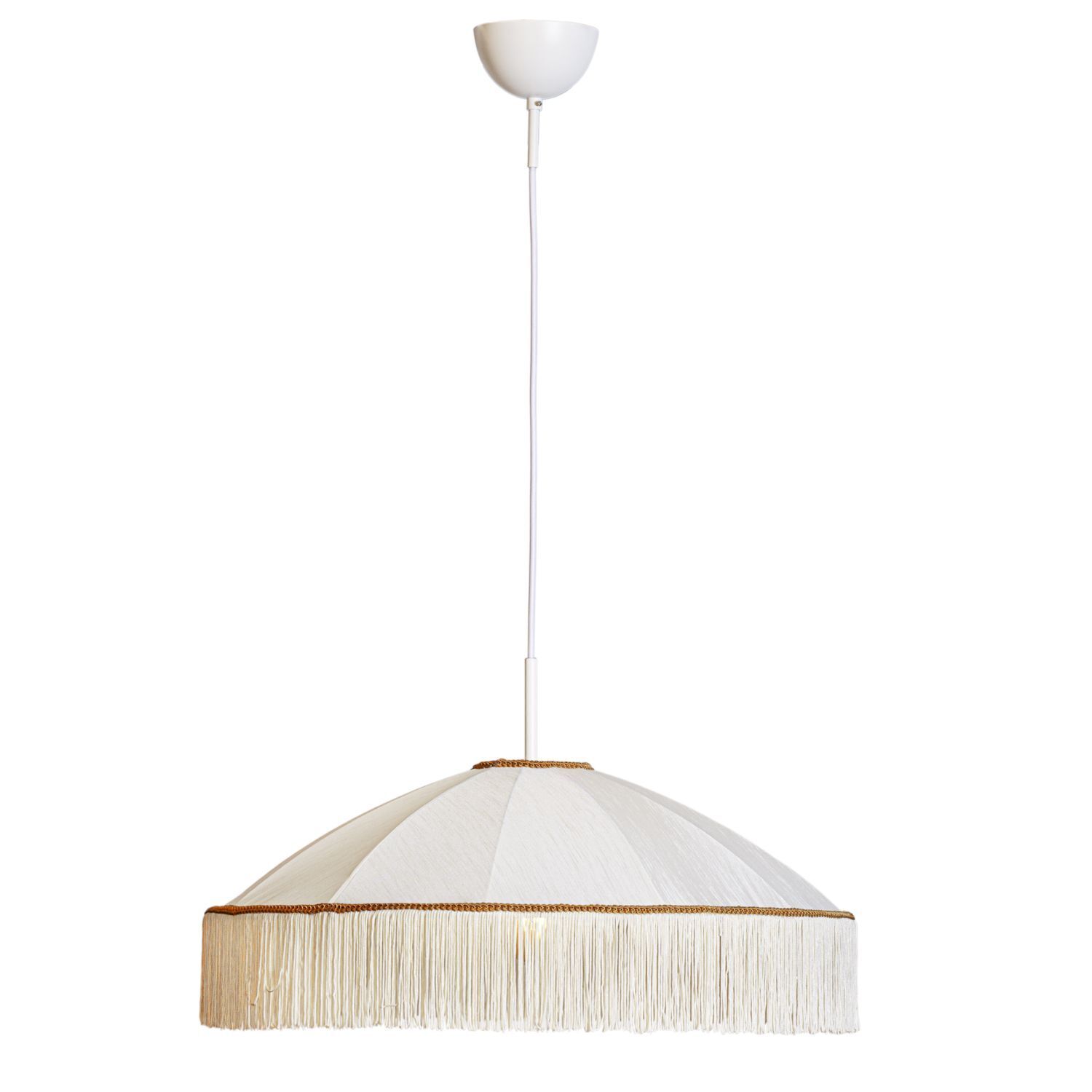 Suspension Blanc Or Ø 60 cm Abat-jour tissu franges E27 Lampe, Lampenschirm
