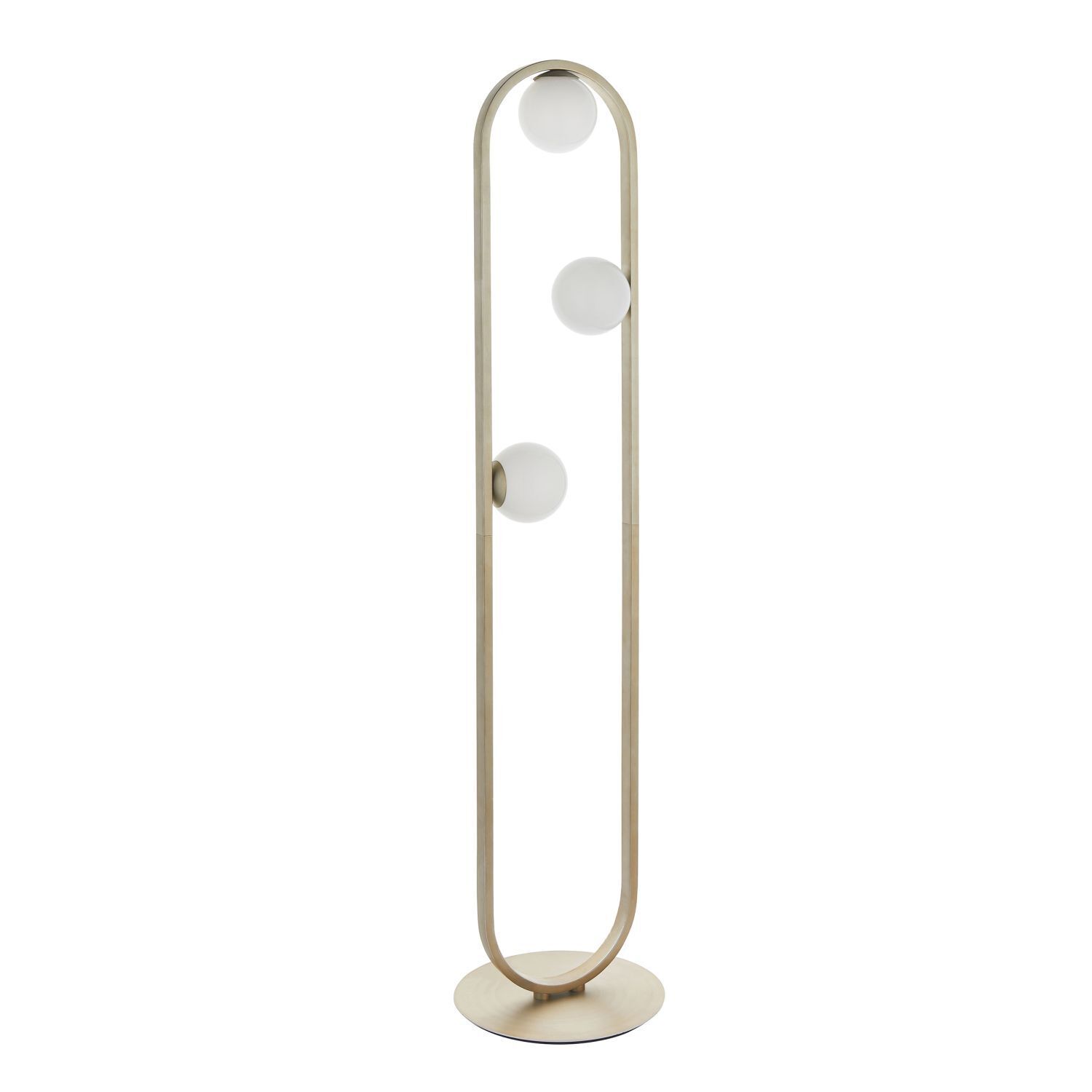Lampadaire petit 141,5 cm de haut en argent blanc 3-flamme G9