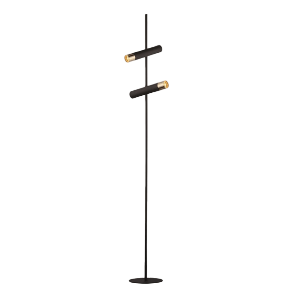 Stehleuchte, Lampenständer, Hanglampen, metallisch, Doppelarm