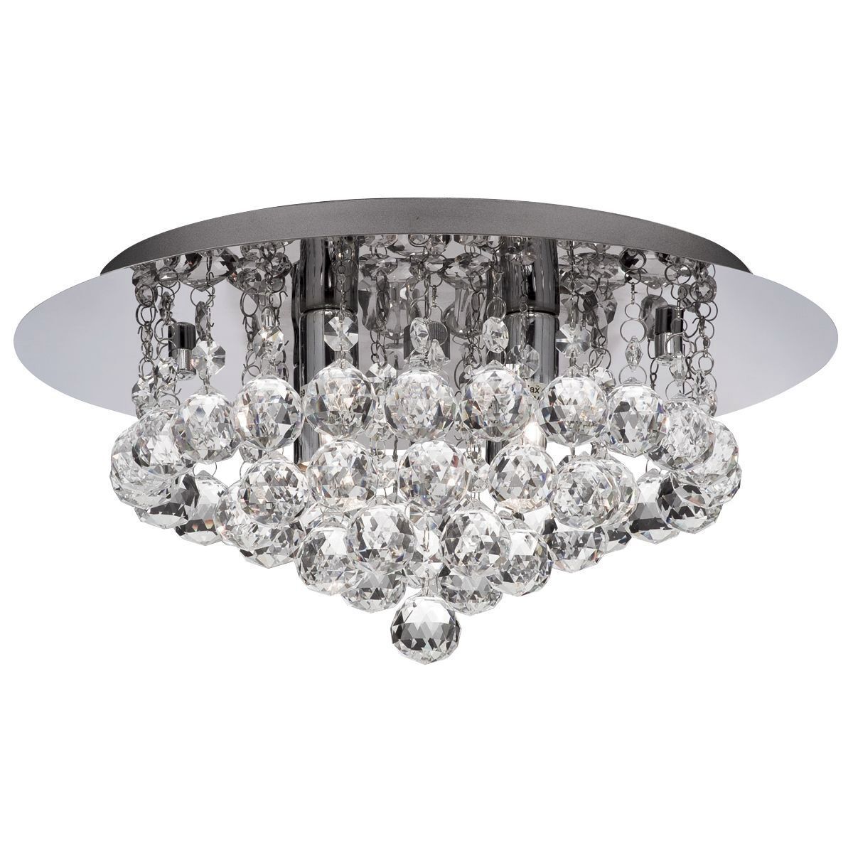 Lampe de plafond IP44 Ø 35 cm plafond cristal métal 4x G9