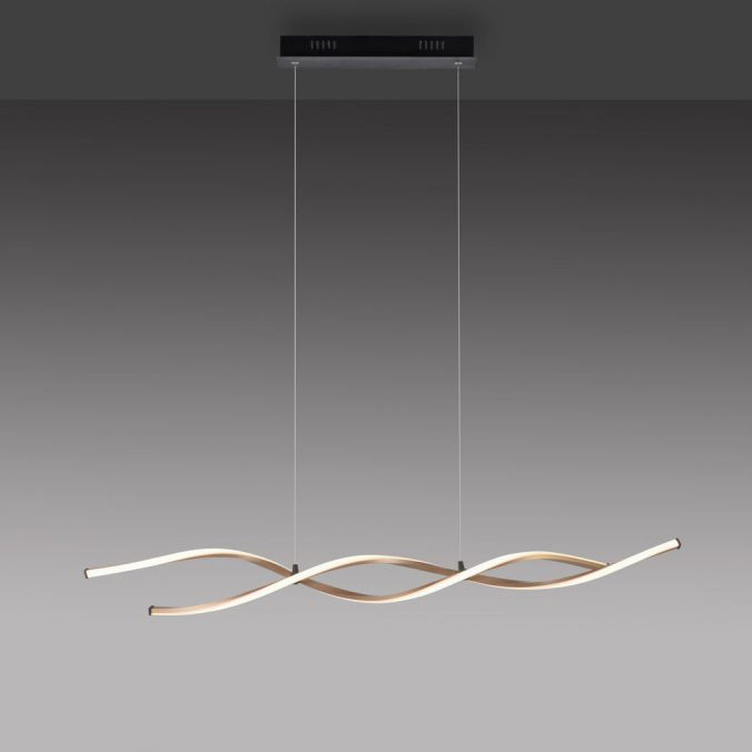 Grande lampe LED à suspendre noir or 105 cm 3000 K dimmable