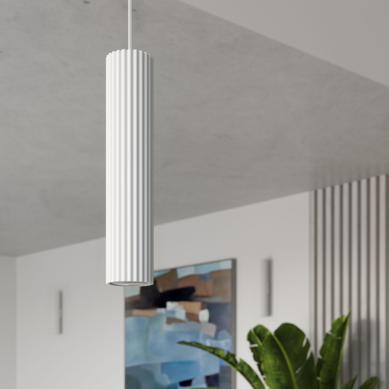 Suspension Blanc GU10 étroit Ø 8 cm en aluminium Moderne Drinnen, Innenarchitektur, Lampe