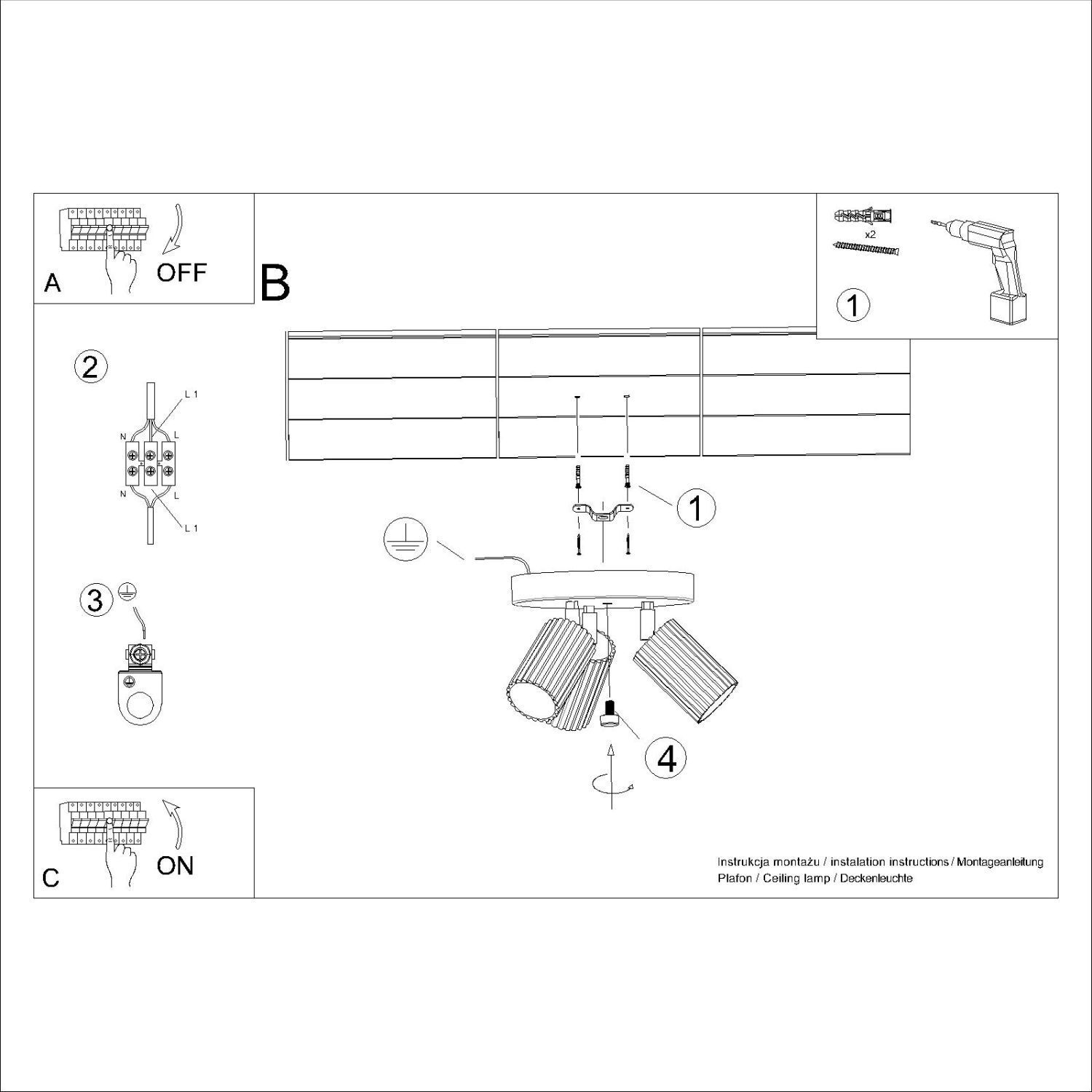 Flexibler Deckenstrahler Aluminium Taupe GU10 L:19,5 cm CAD-Diagramm, Diagramm