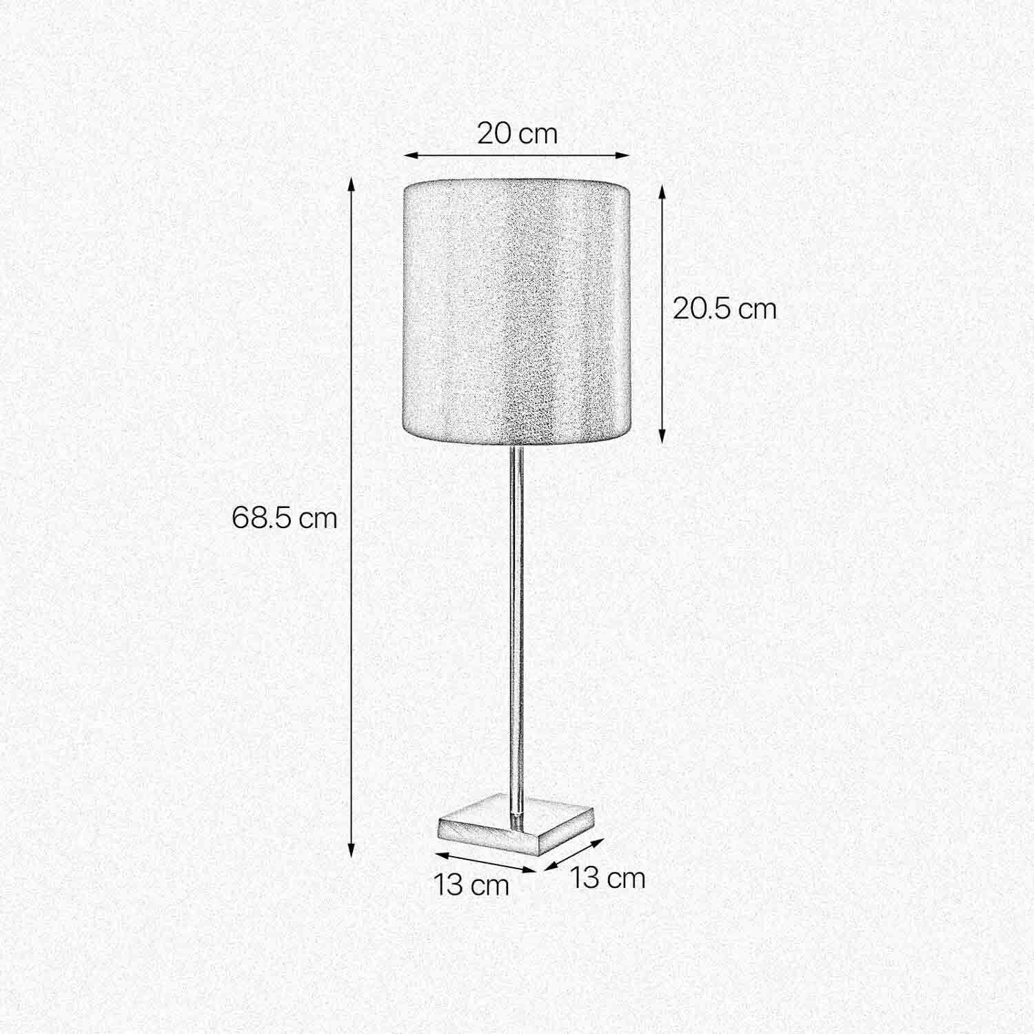 Lampe de table E27 68,5 cm laiton tissu en bronze clair brun